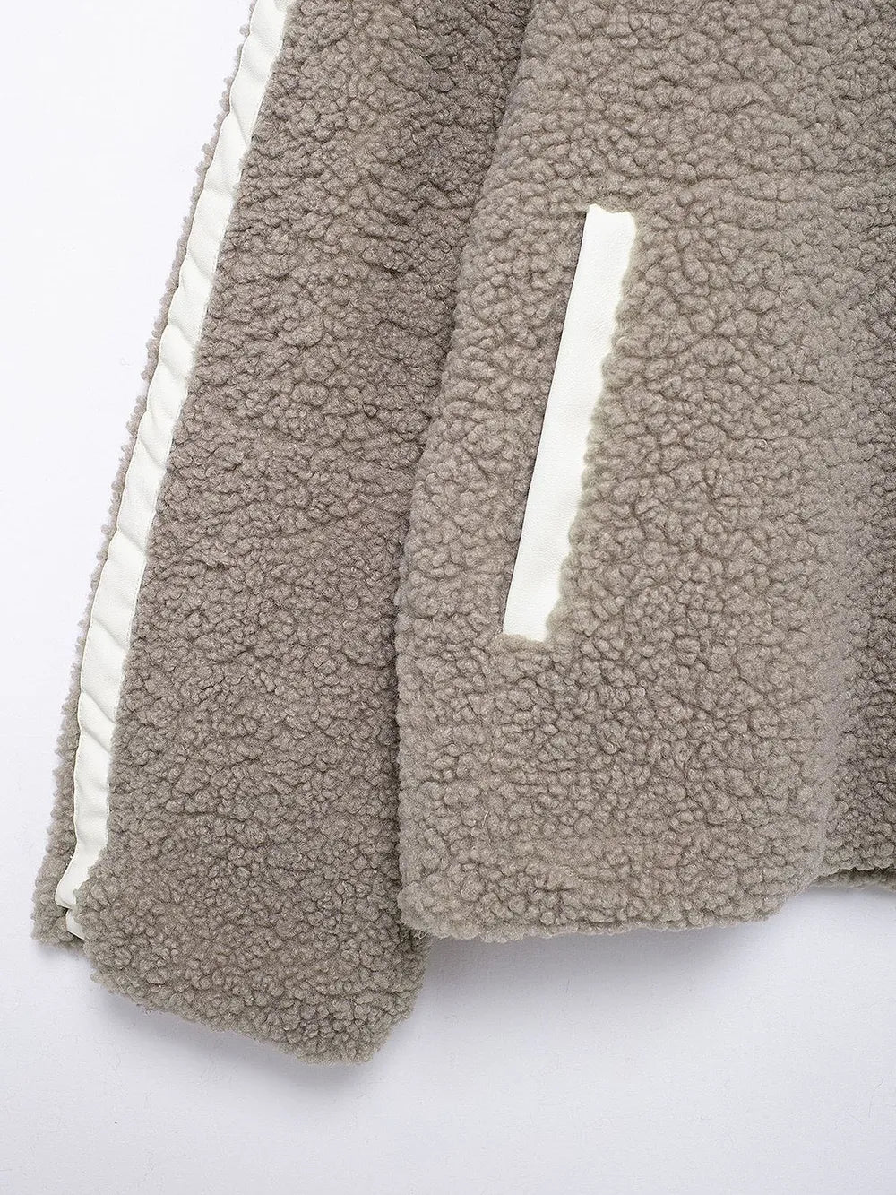Zip Up Turtleneck Long Sleeve Plush Jacket, view 20