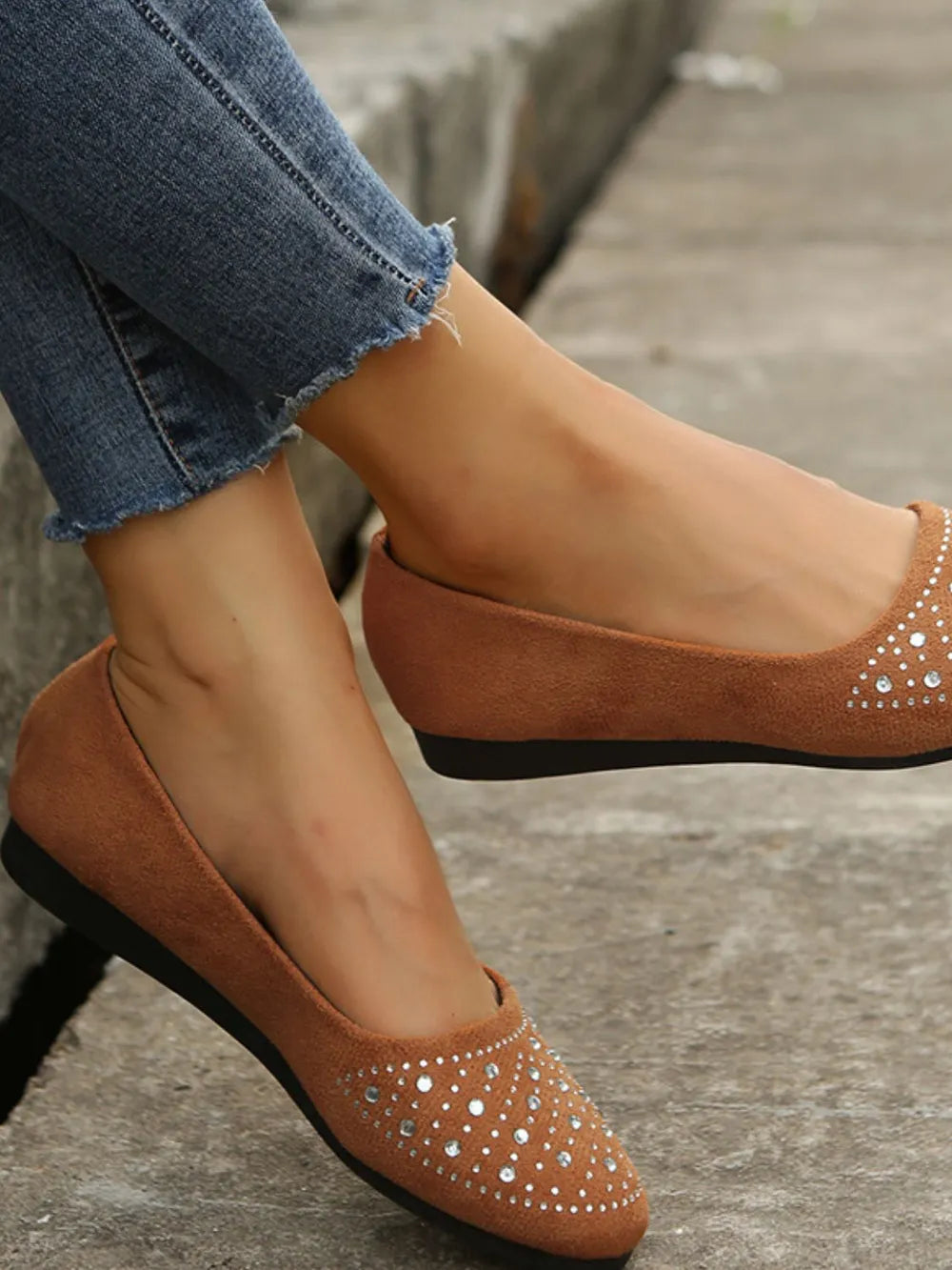 Rhinestone Flat Slip-Ons, view 7