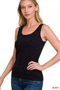 Zenana Essential Solid Basic Scoop Neck Tank Top - Lilixa.store