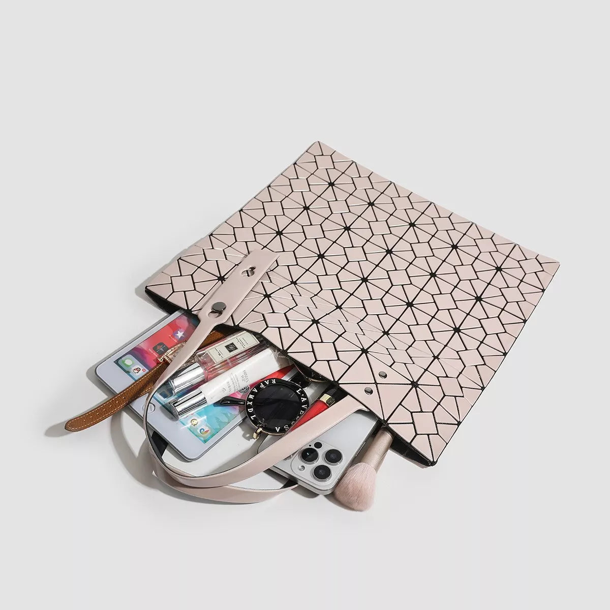 Geometric Lattice Pattern Handbag