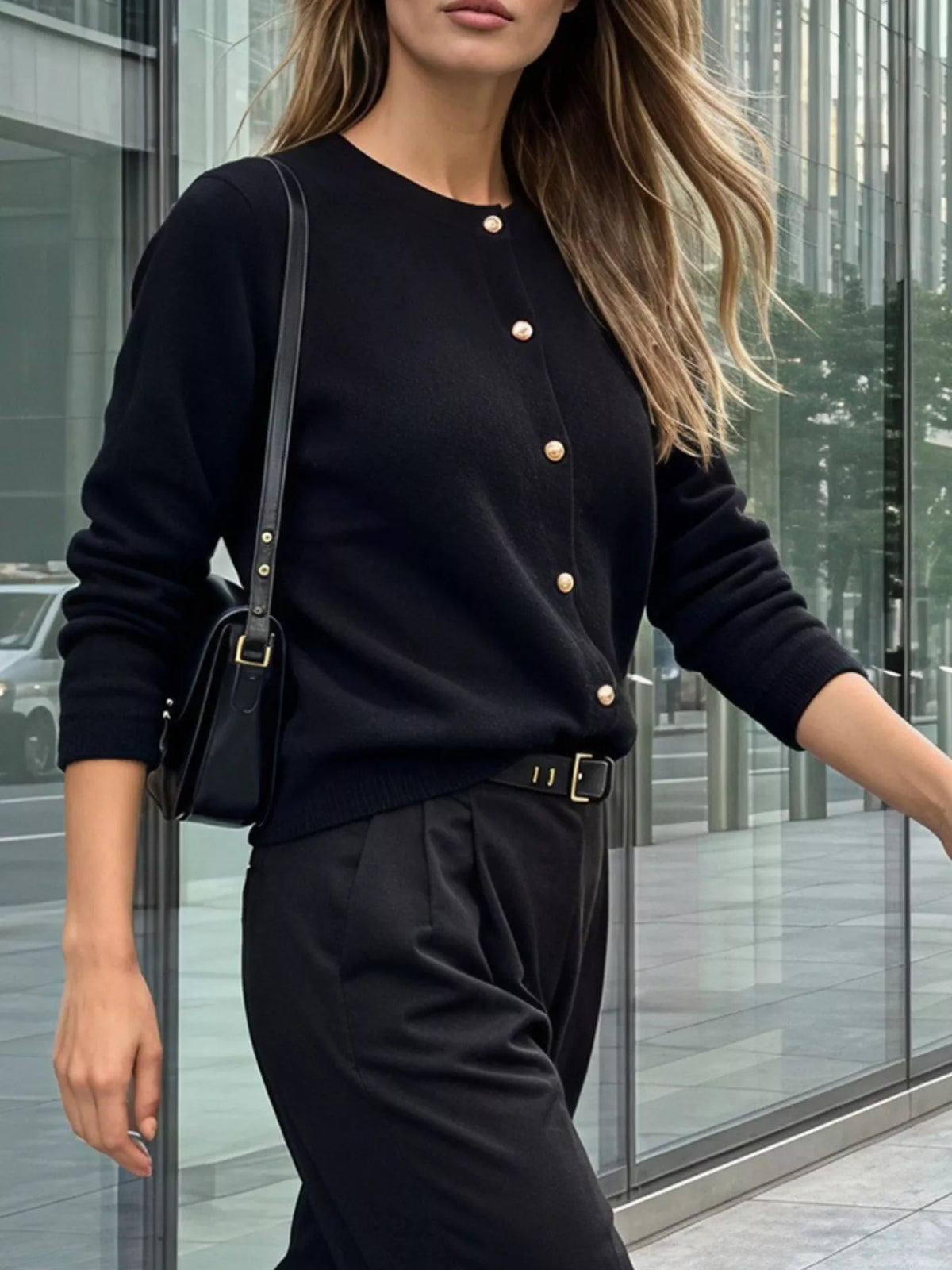 Classic Button-Down Knit Cardigan, view 12