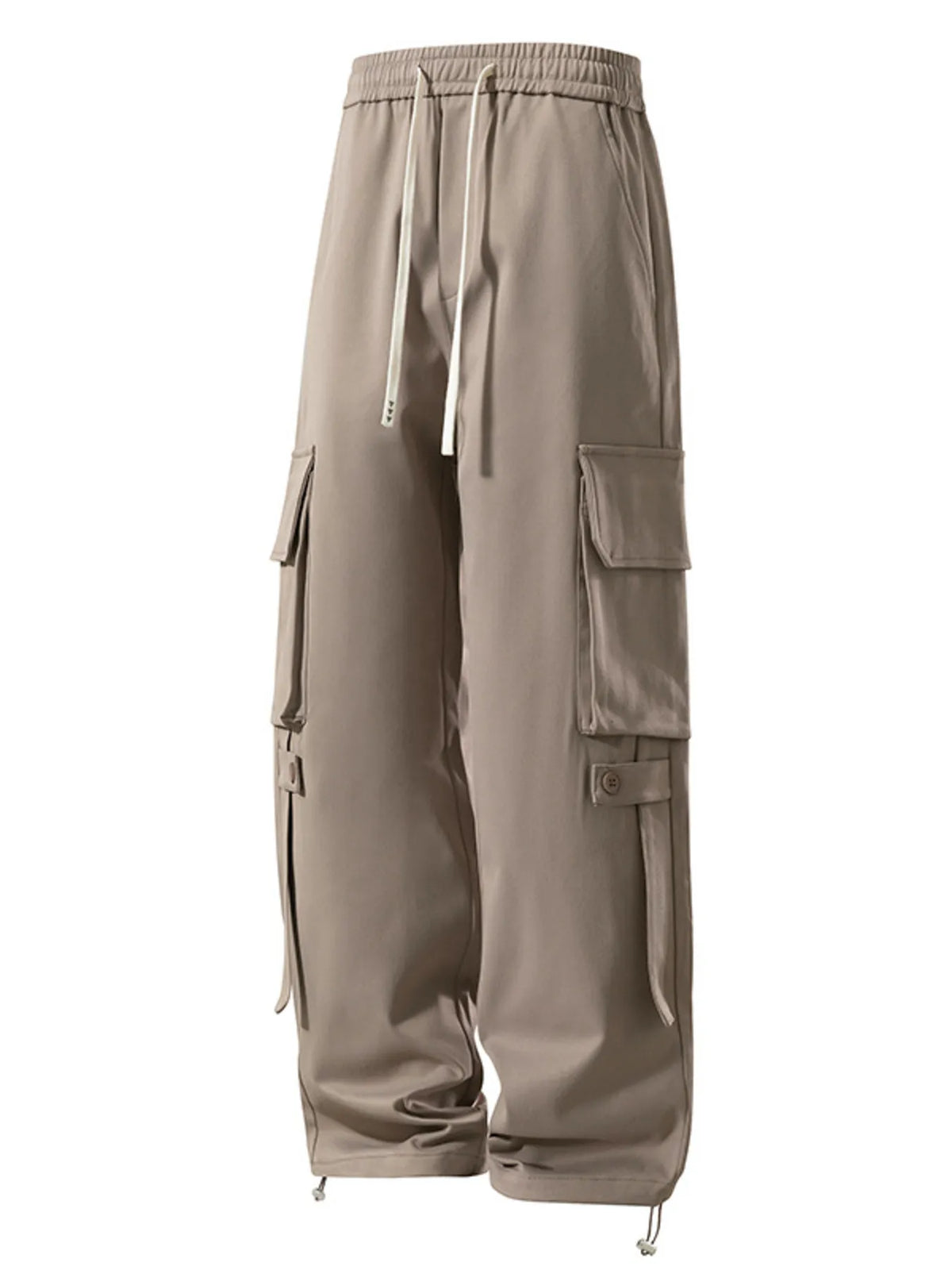 Men's Plus Size Loose Fit Cargo Pants with Drawstring, view 6