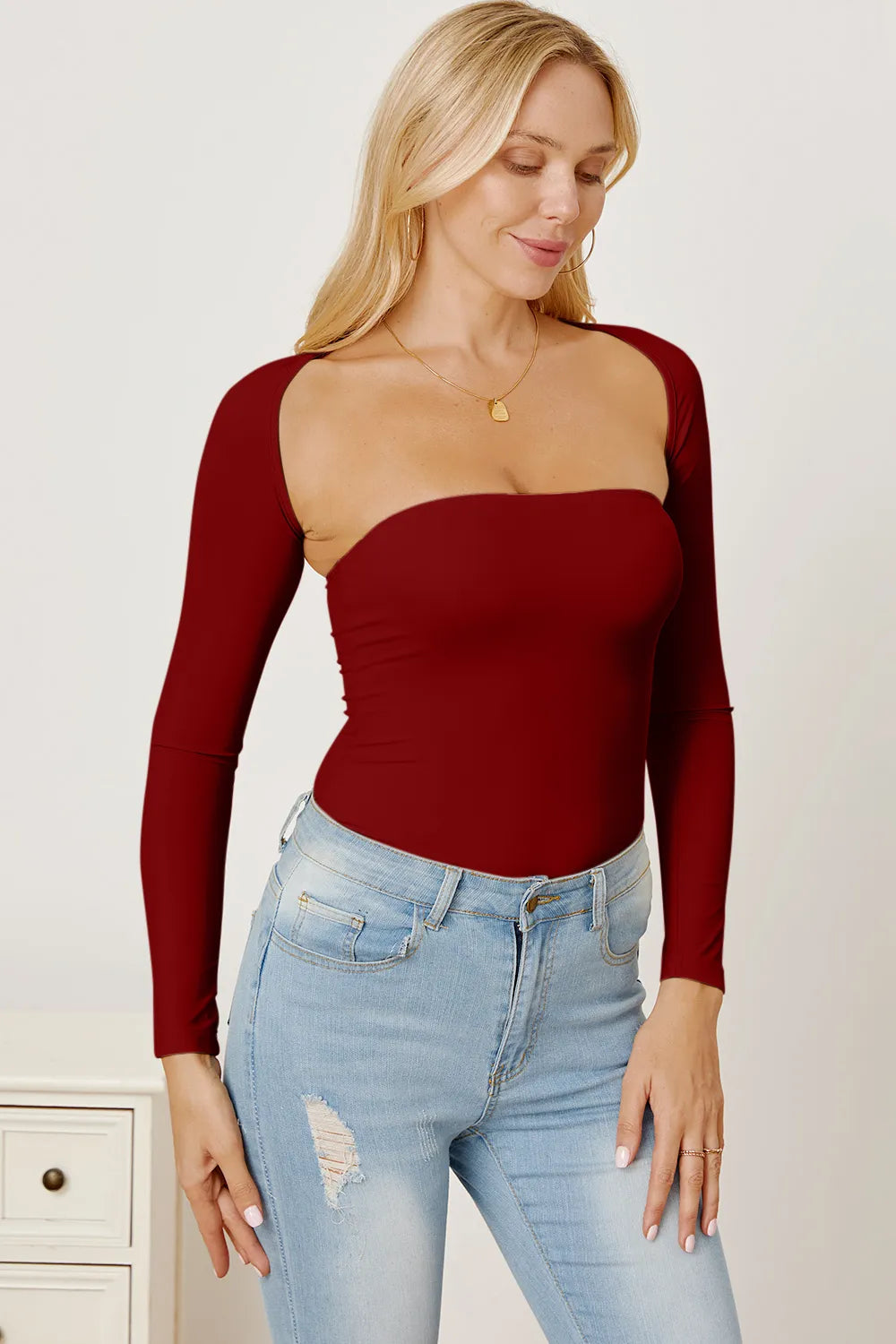 Cutout Raglan Sleeve Bolero and Tube Top, view 10