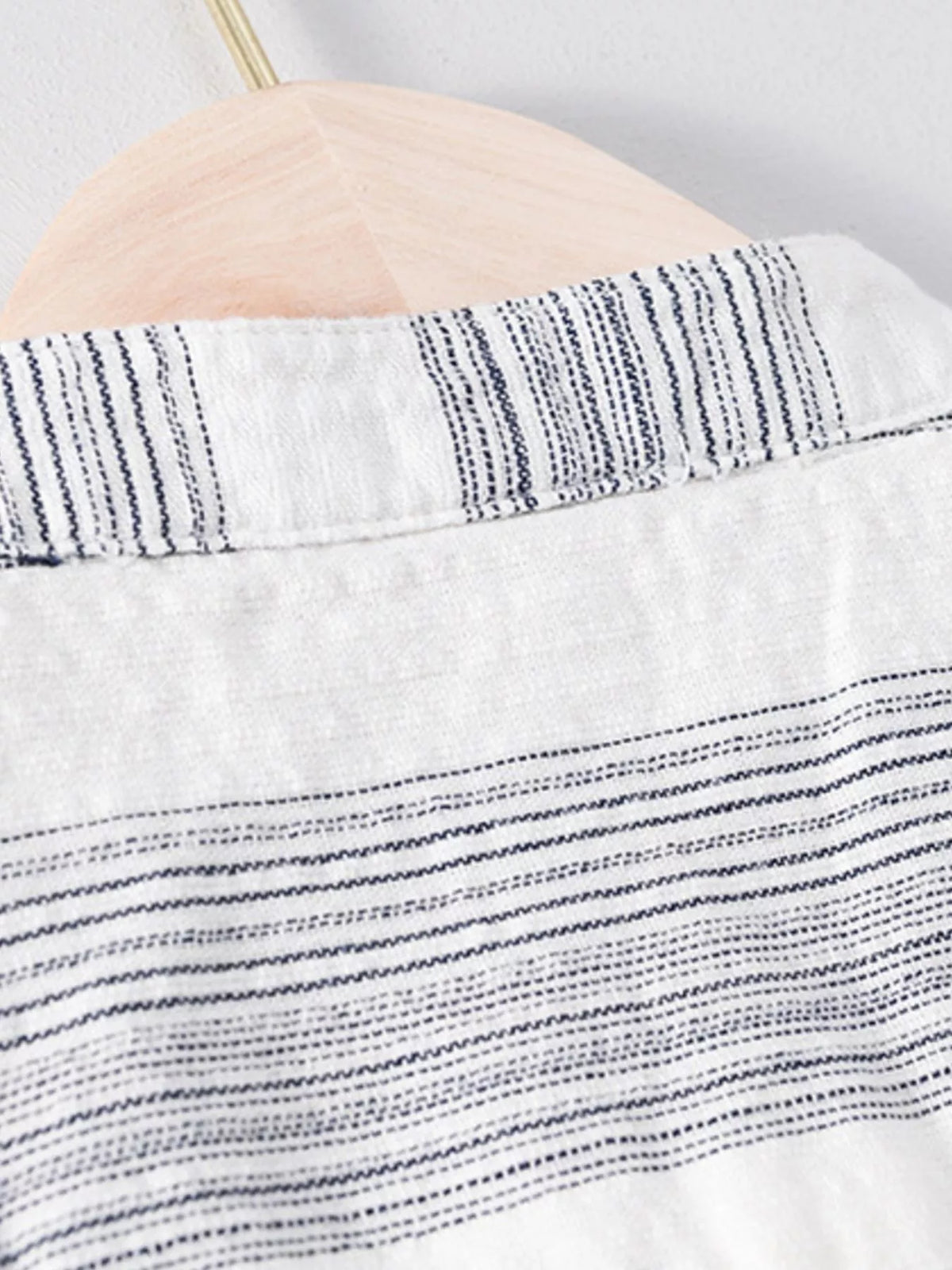 Men's Striped Short Sleeve Blouse Plus Size, view 4