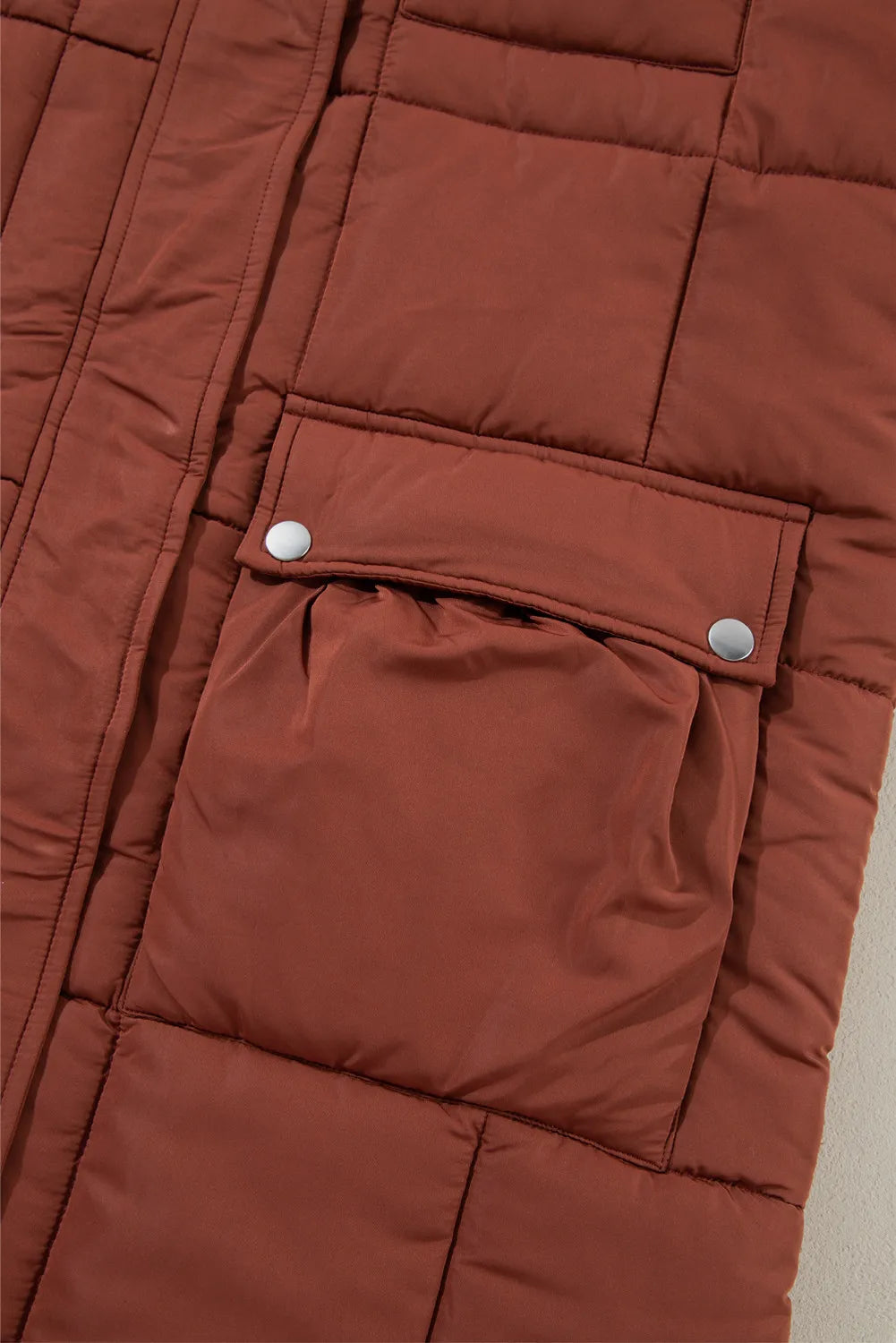 Pocketed Bubble Texture Long Sleeve Longline Winter Coat - Lilixa.store