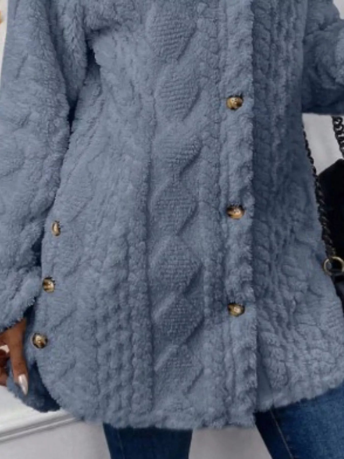 Full Size Button-Down Hooded Outerwear Plus Size, view 25