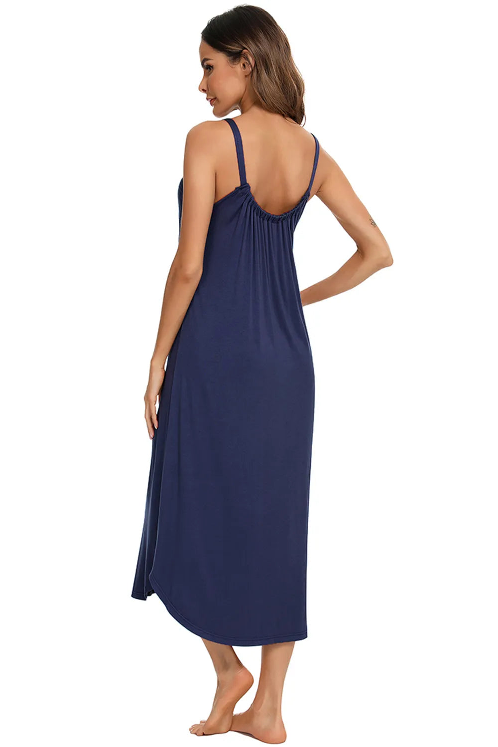 V-Neck Midi Lounge Dress - Lilixa.store