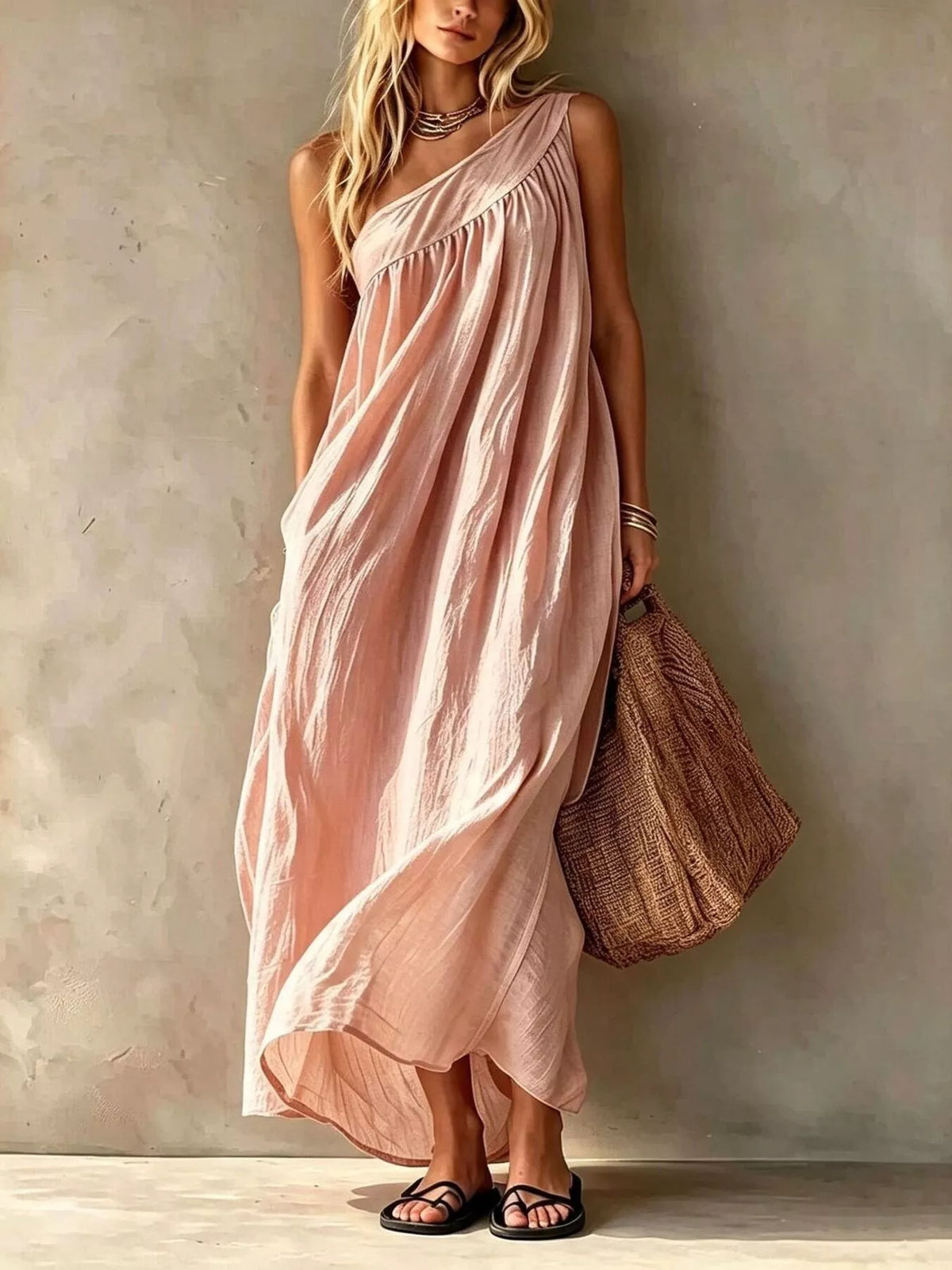 Full Size One-Shoulder Maxi Dress Plus Size - Lilixa.store