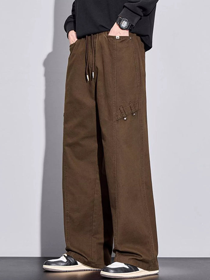 Men's Plus Size Loose Fit Casual Pants in Brown