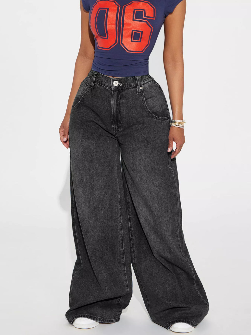 Full Size High-Waisted Wide-Leg Jeans Plus Size - Lilixa.store