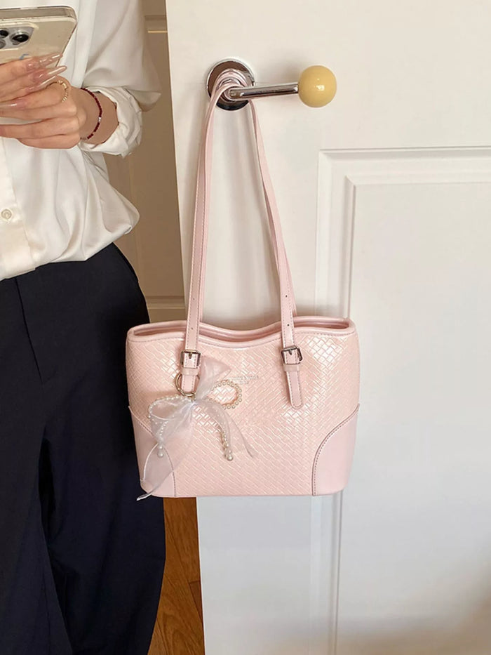Textured PU Leather Shoulder Bag - Lilixa.store