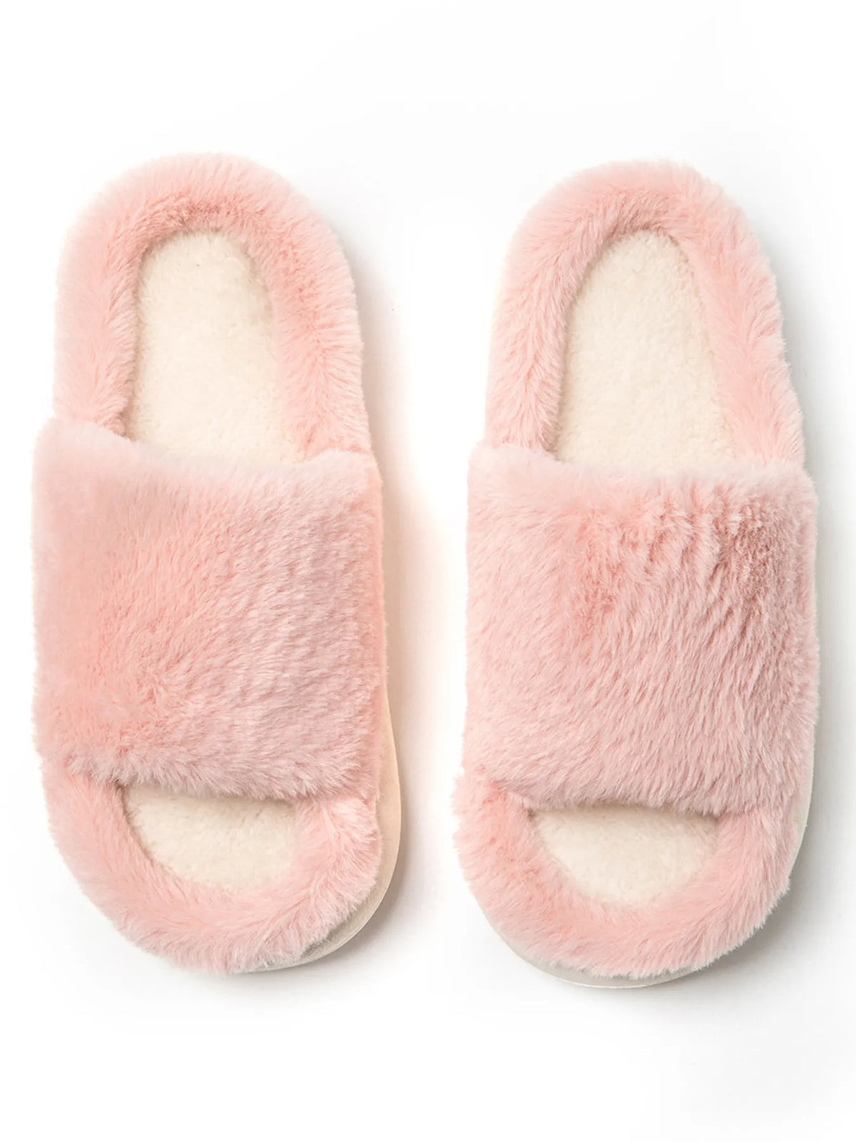 Fluffy Open Toe Comfort Slippers - Lilixa.store