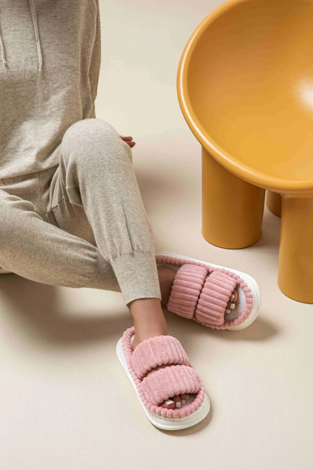 Open Toe Fluff Platform Slippers - Lilixa.store