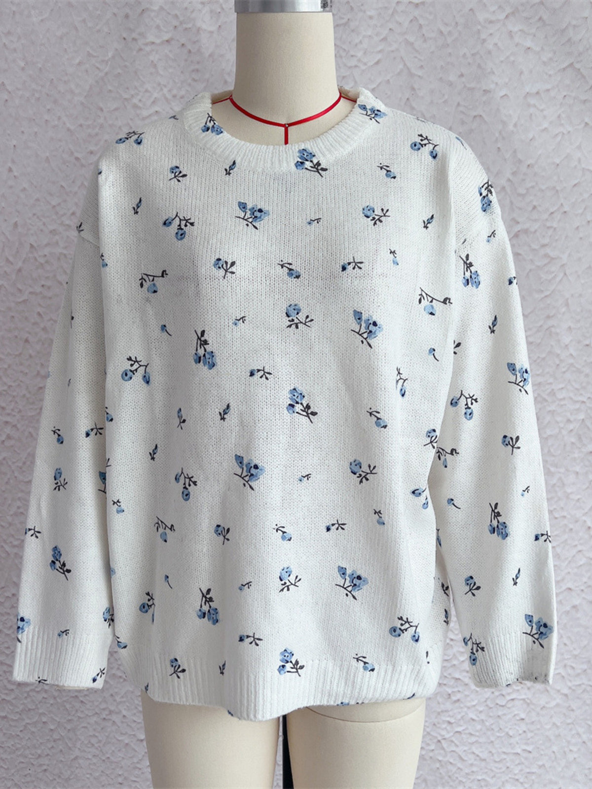 Floral Dropped Shoulder Oversized Sweater, view 9