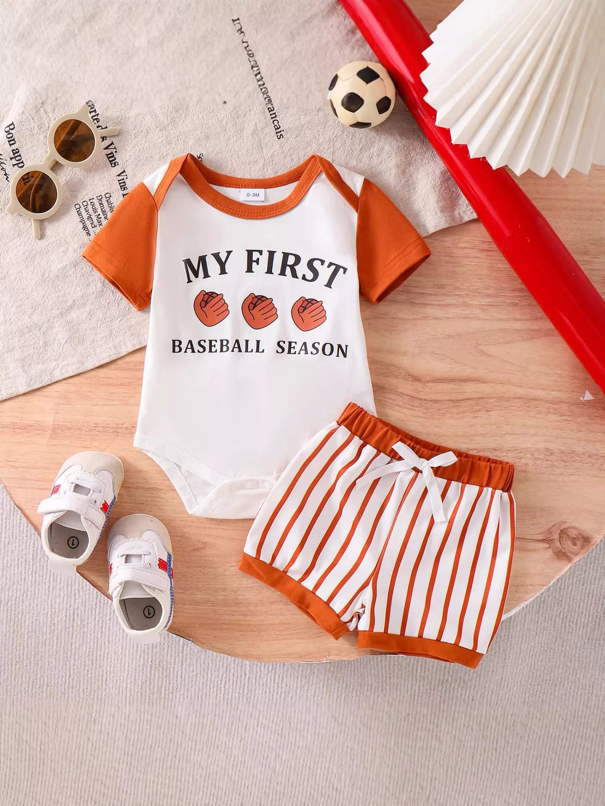 Children's My First Baseball Season Bodysuit and Shorts Set - Lilixa.store