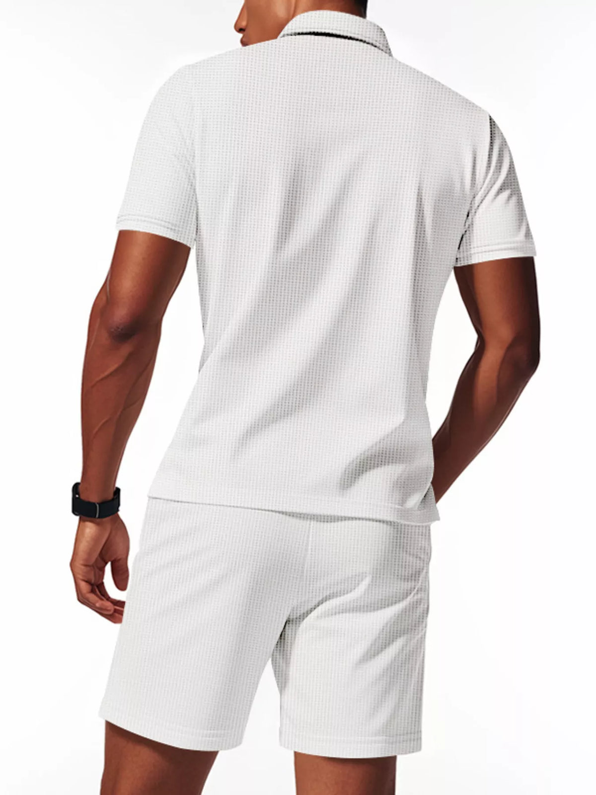 Men's Full Size Casual Short Sleeve Polo and Shorts Set Plus Size - Lilixa.store