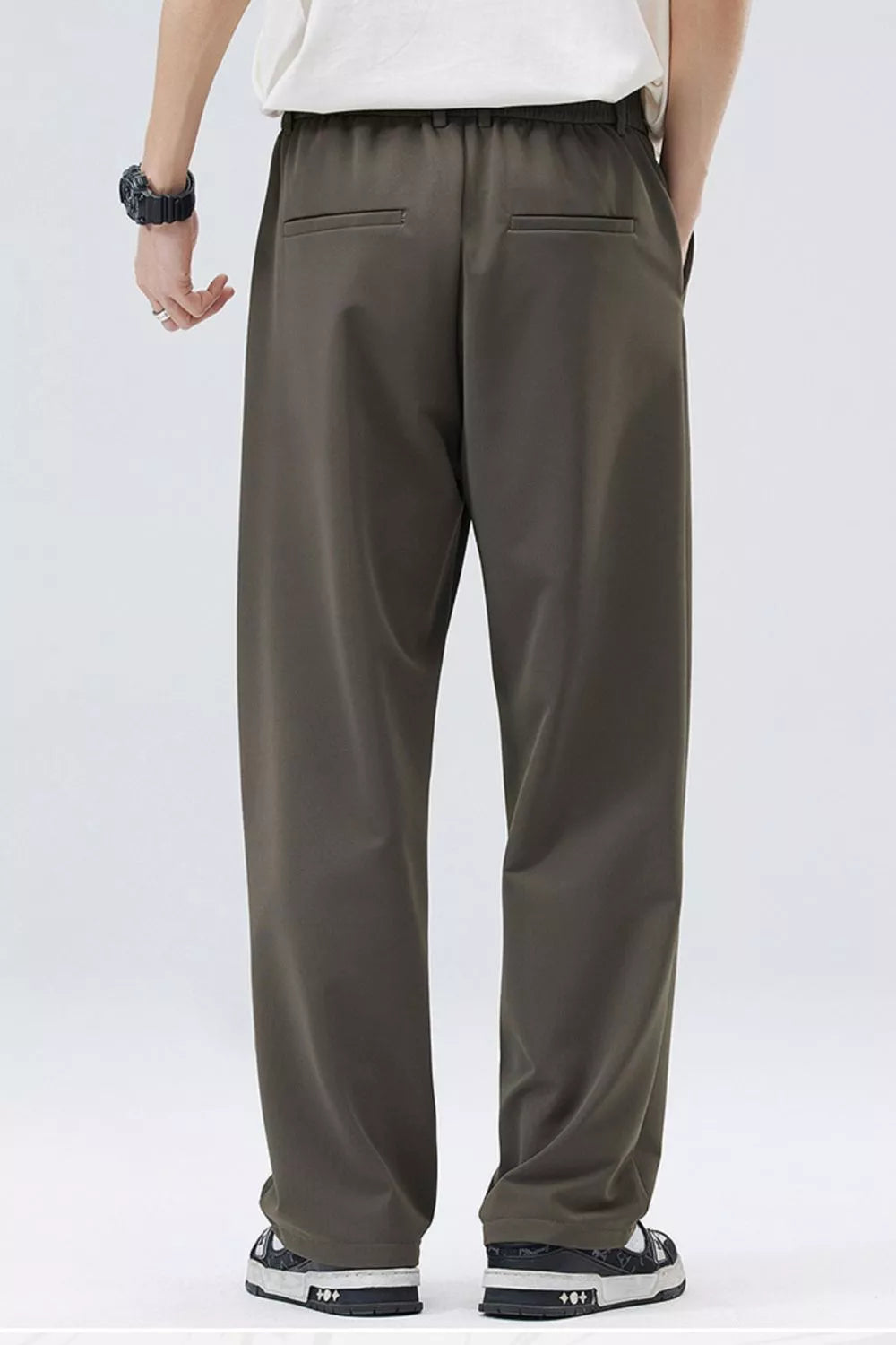 Men's Full Size Loose Fit Casual Pleated Pants Plus Size, view 4