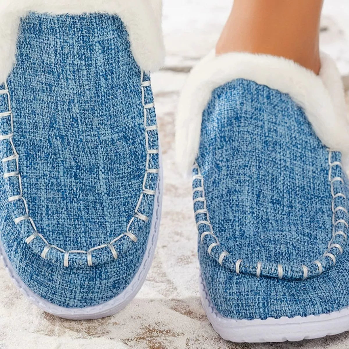 Faux Fur Lined Round Toe Shoes