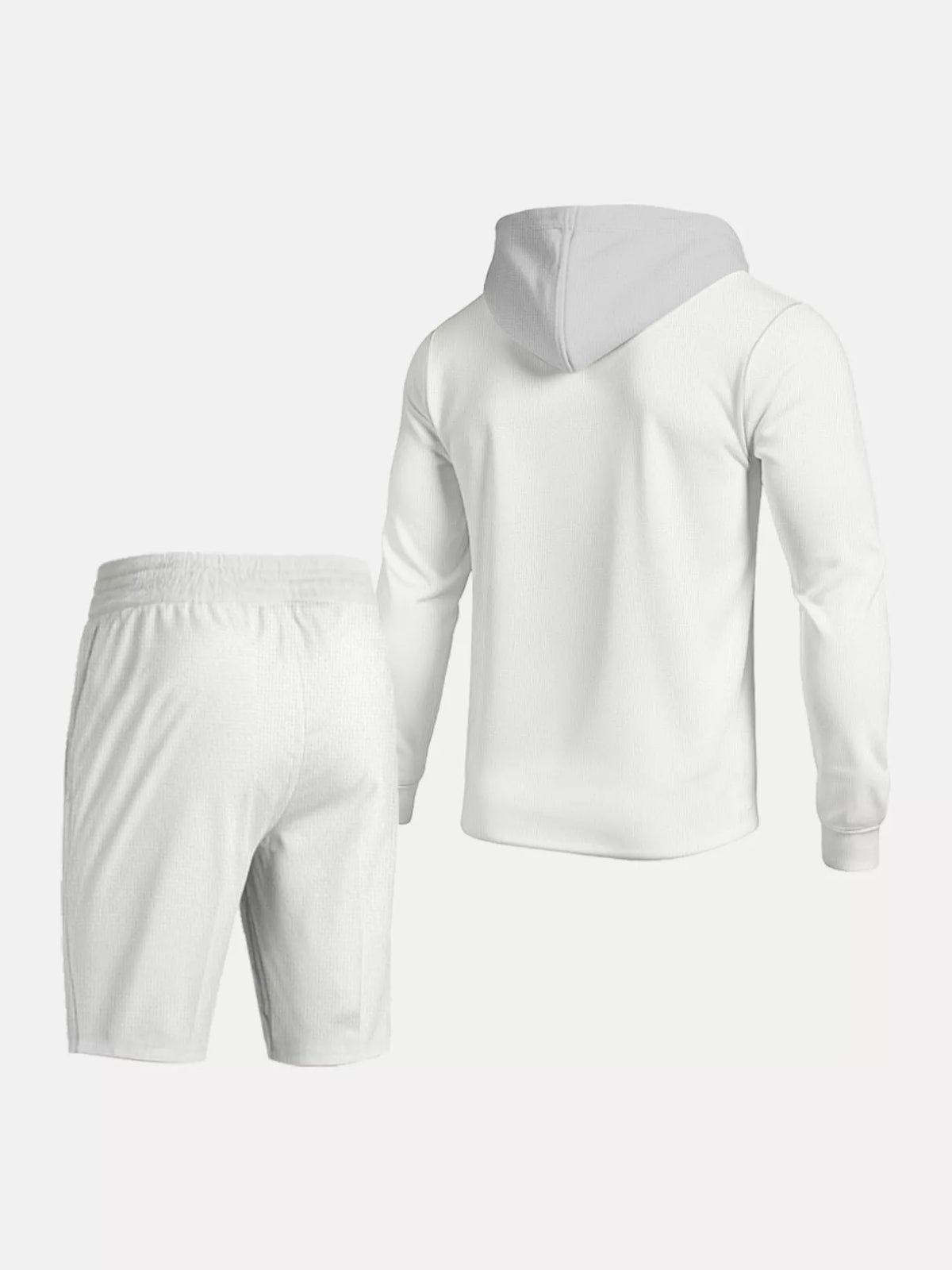 Men's Full Size Casual Hooded Button-Up Top and Shorts Set Plus Size - Lilixa.store