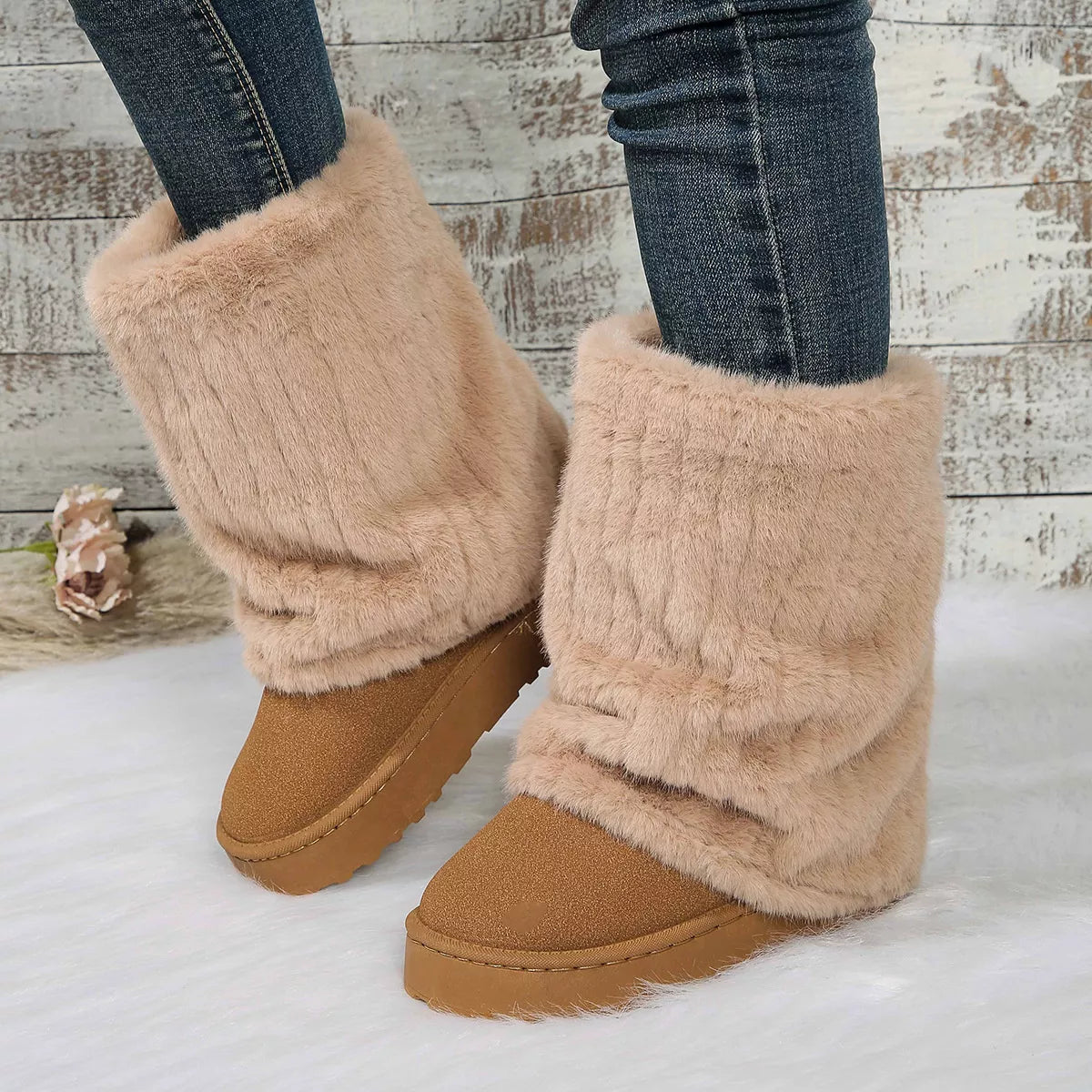 Round Toe Platform Boots
