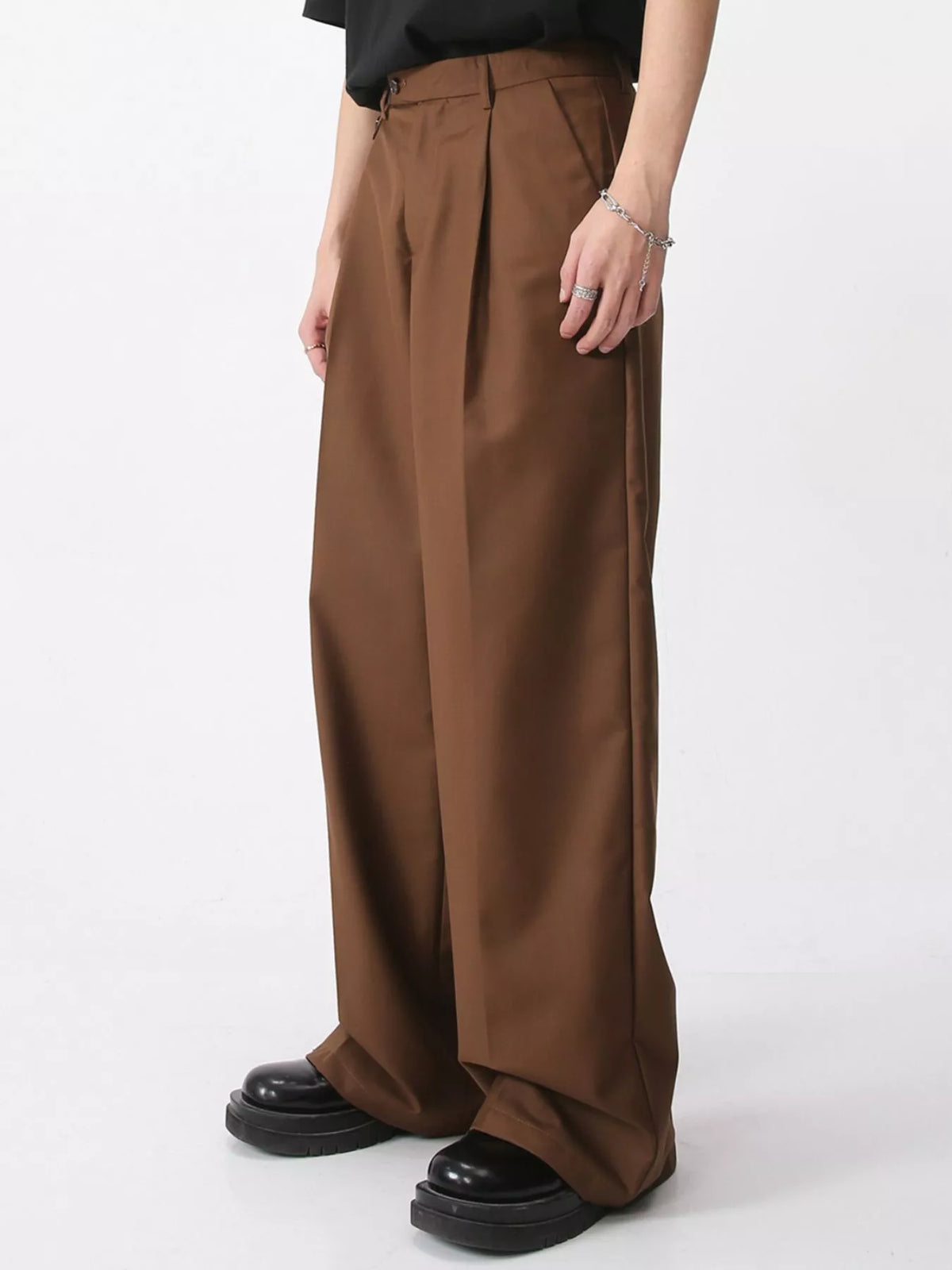 Men's High-Waisted Wide-Leg Pants