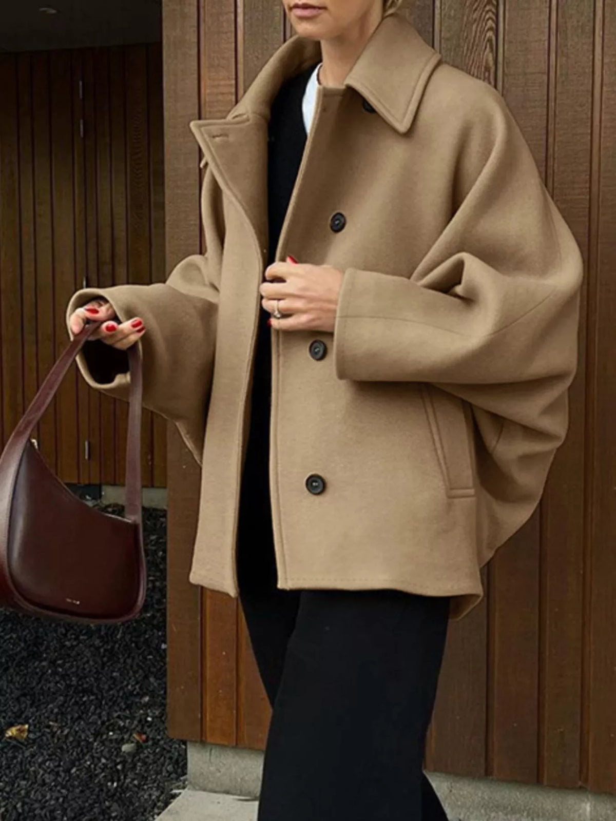 Button Up Long Sleeve Coat - Lilixa.store