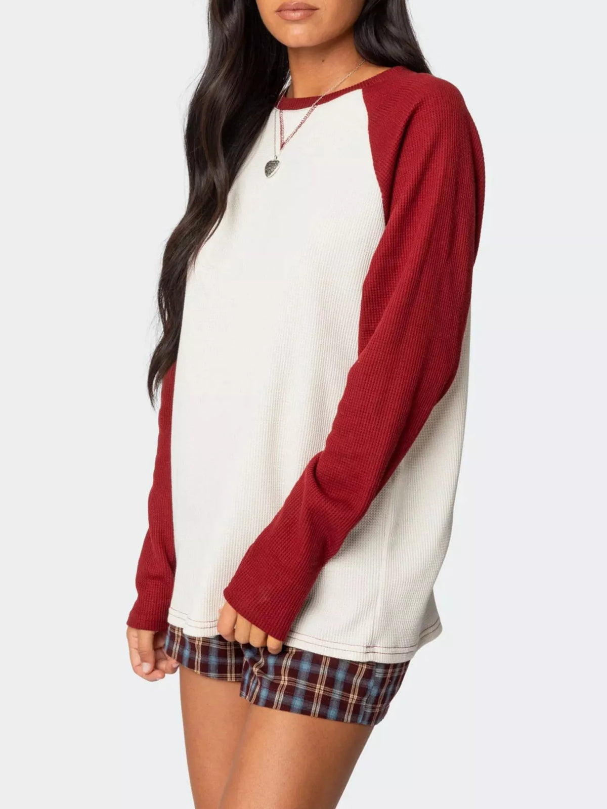 Color-Block Raglan Long Sleeve T-Shirt