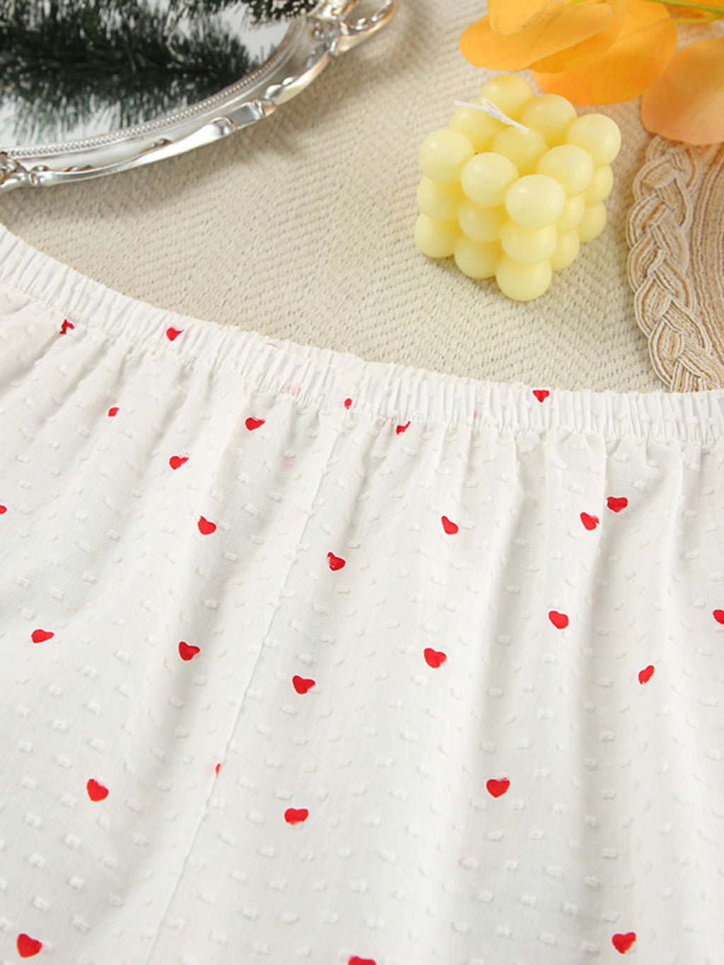 Heart Print Long Sleeve and Pants Lounge Set - Lilixa.store