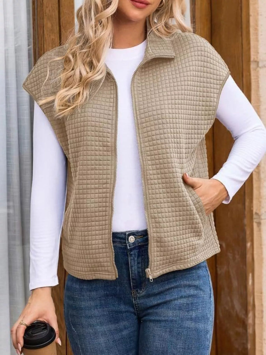 Zip-Up Vest Coat - Lilixa.store