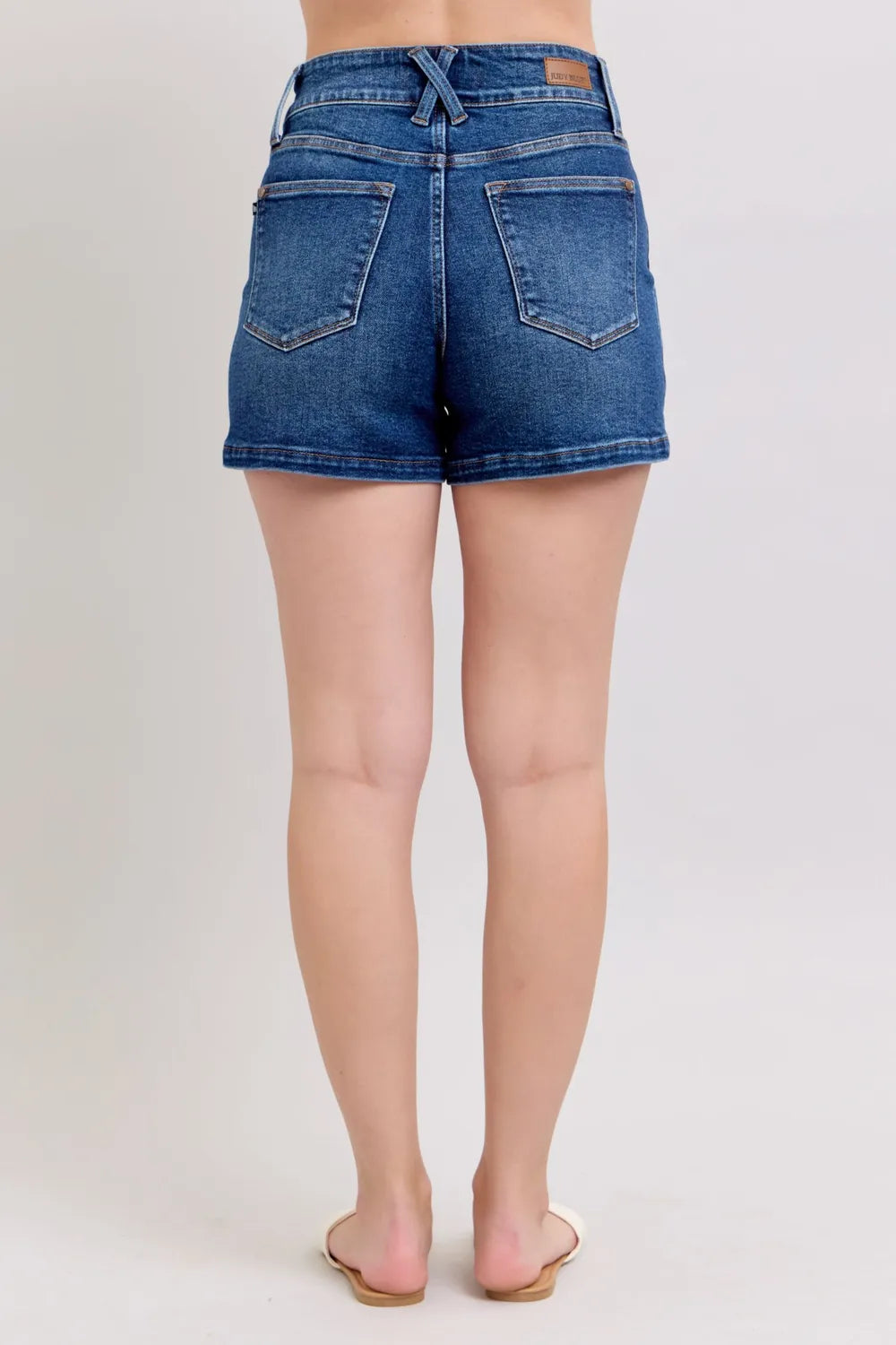 Judy Blue Full Size Double Button Waistband Denim Shorts Plus Size - Lilixa.store