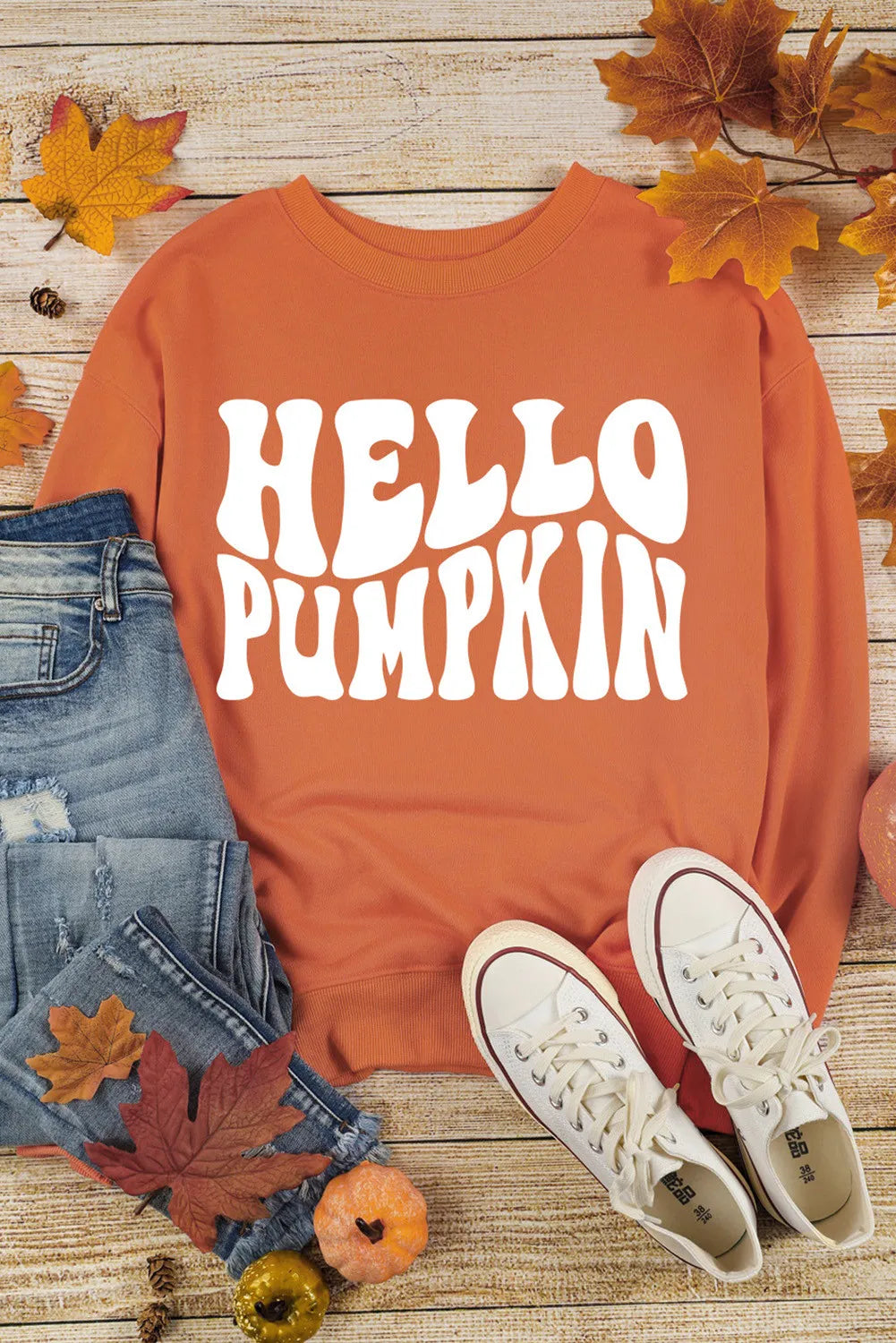 Letter Graphic Round Neck Long Sleeve Sweatshirt - Lilixa.store