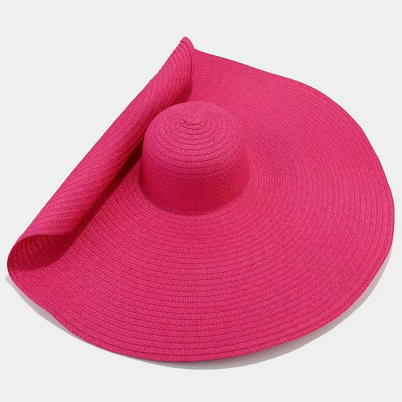 Oversized Wide Brim Straw Sun Hat - Lilixa.store