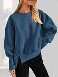 Casual Loose Side Slit Sweatshirt - Lilixa.store