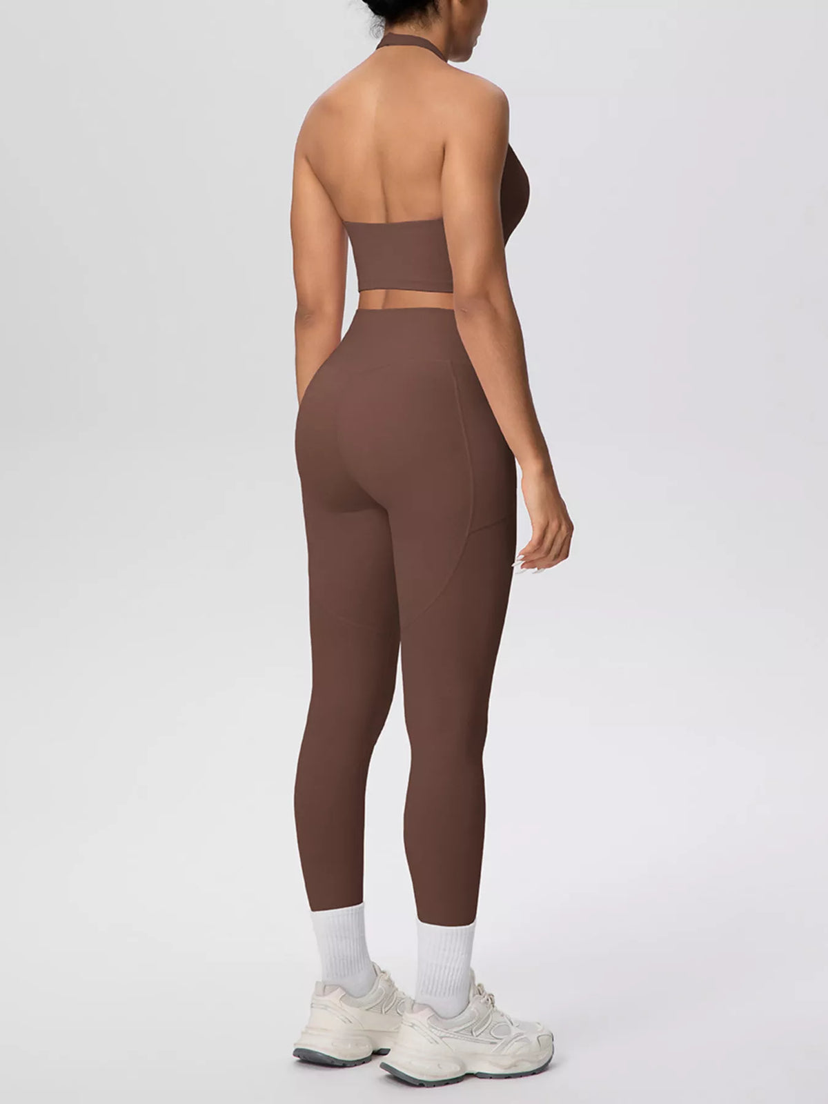 Halter Neck Crop Top and High-Waisted Leggings Active Set - Lilixa.store