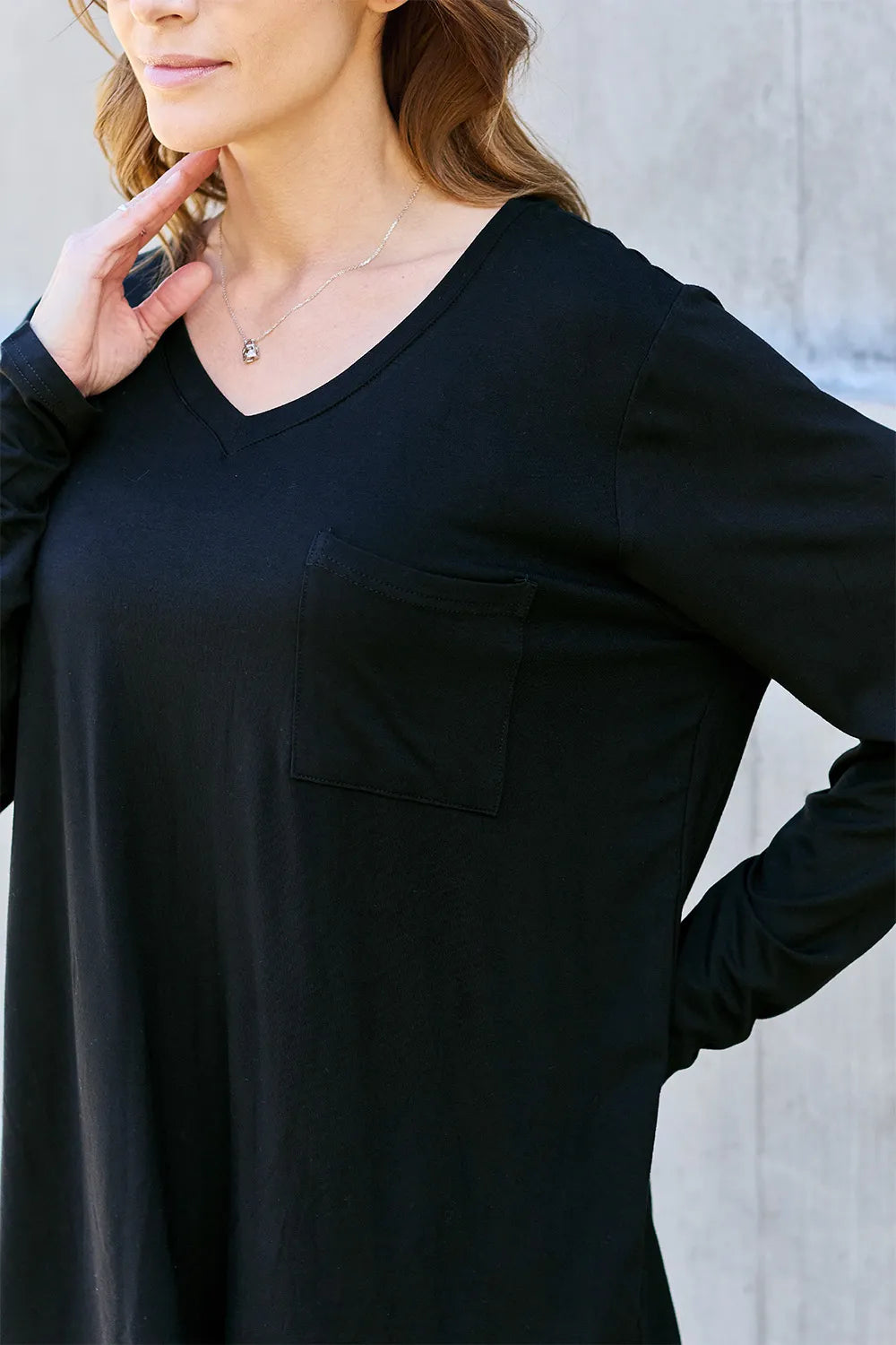 Basic Bae Full Size V-Neck Long Sleeve Top - Lilixa.store