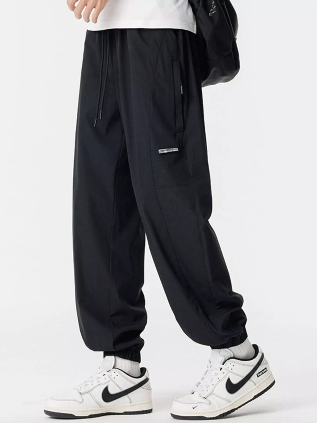 Men's Plus Size Lightweight Breathable Casual Pants in Black