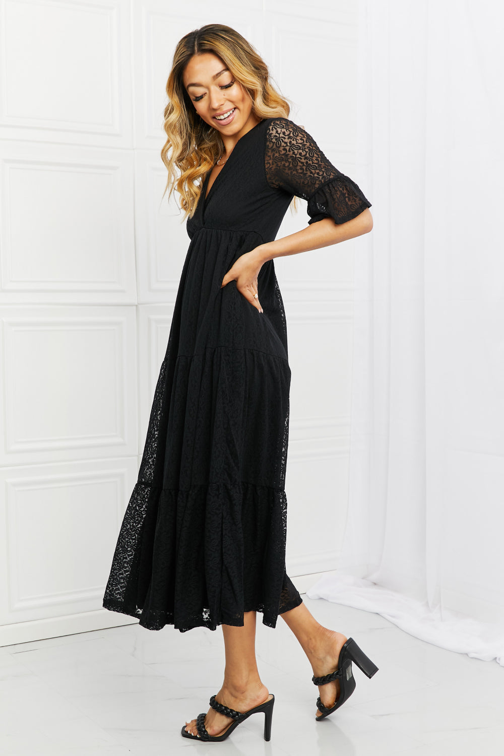 P & Rose Lovely Lace Full Size Tiered Dress - Lilixa.store