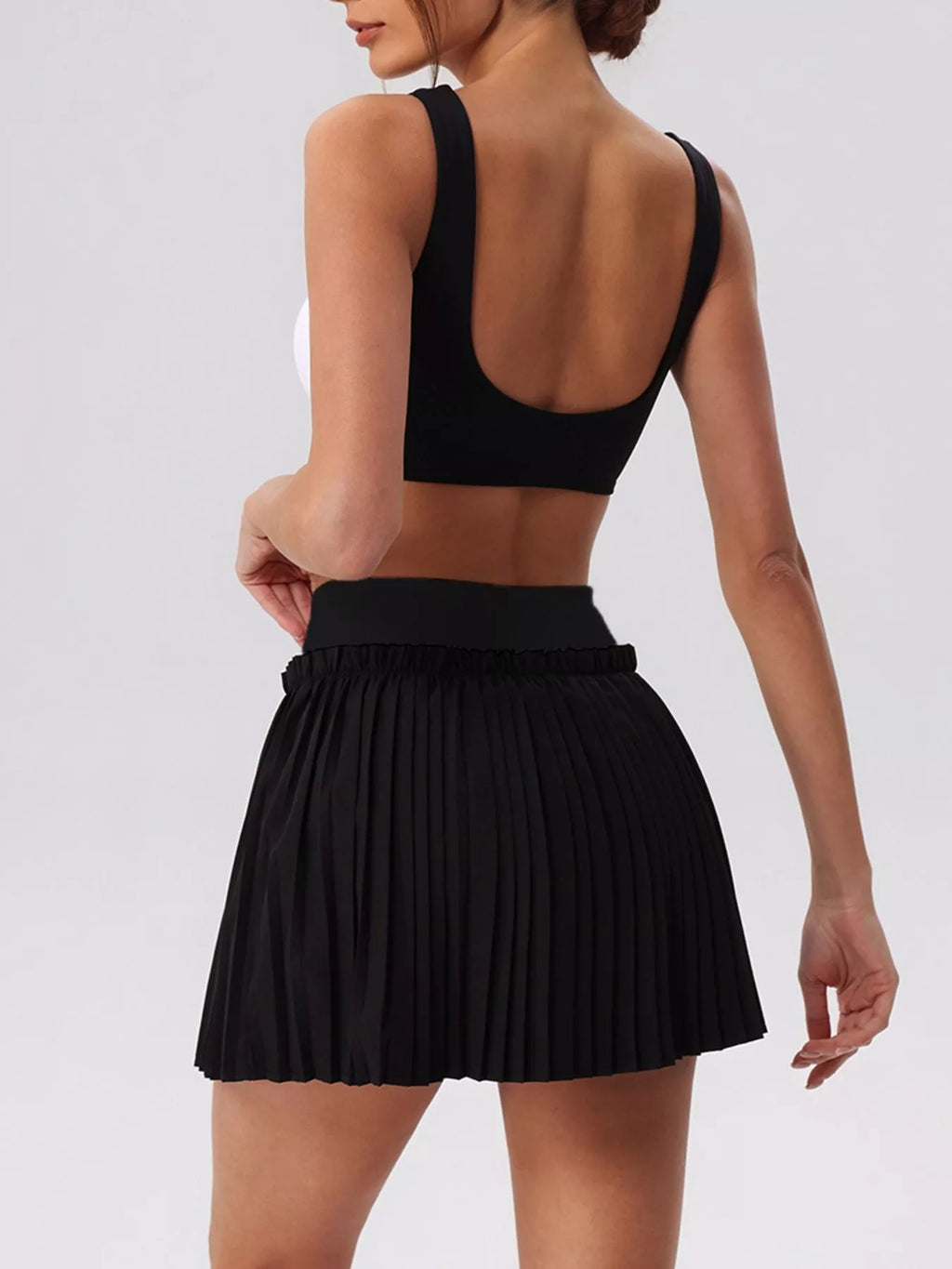 Sleeveless Top and Pleated Skirt Active Set - Lilixa.store