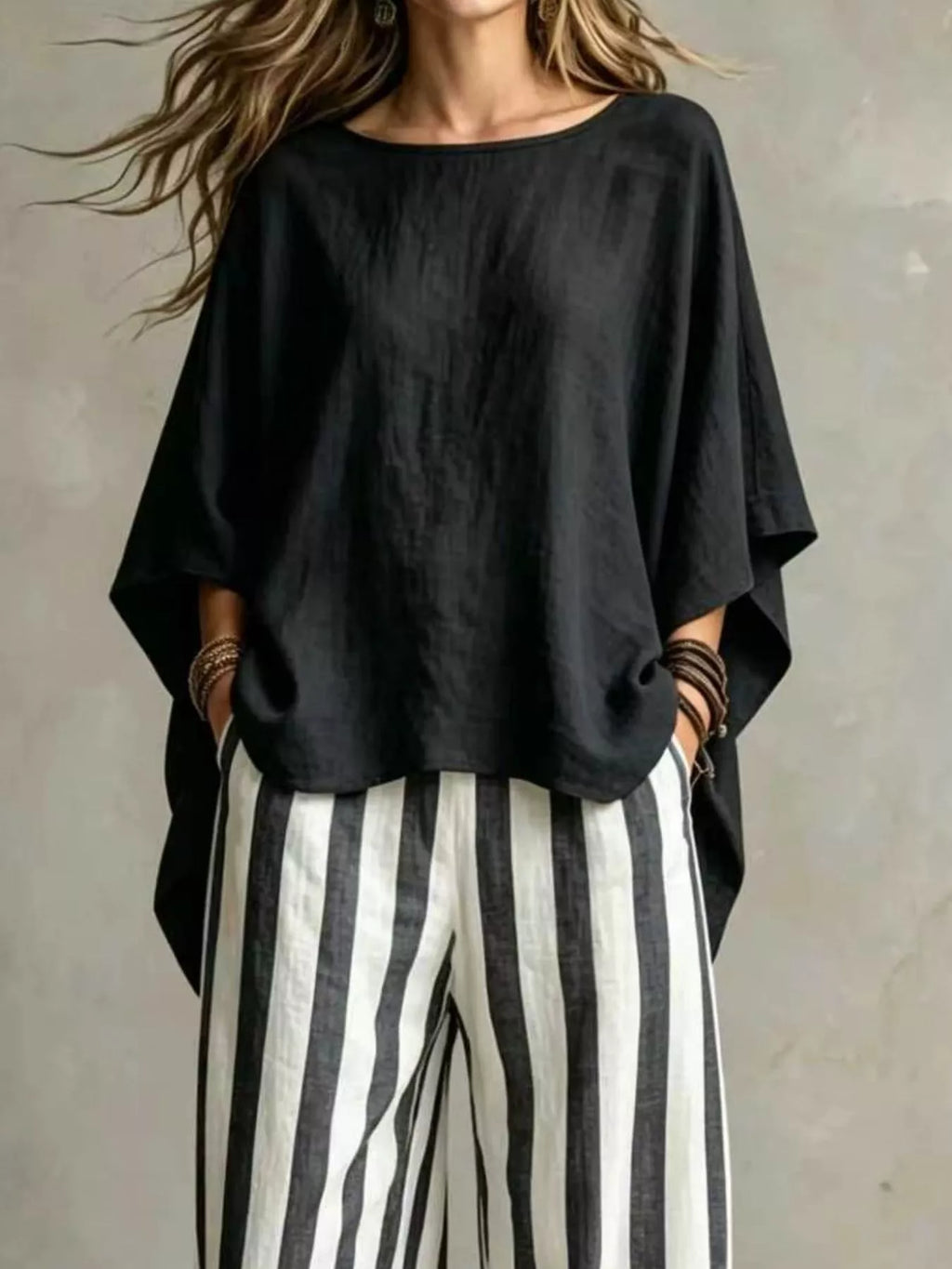 Full Size Solid Color Top and Pants Set Plus Size - Lilixa.store