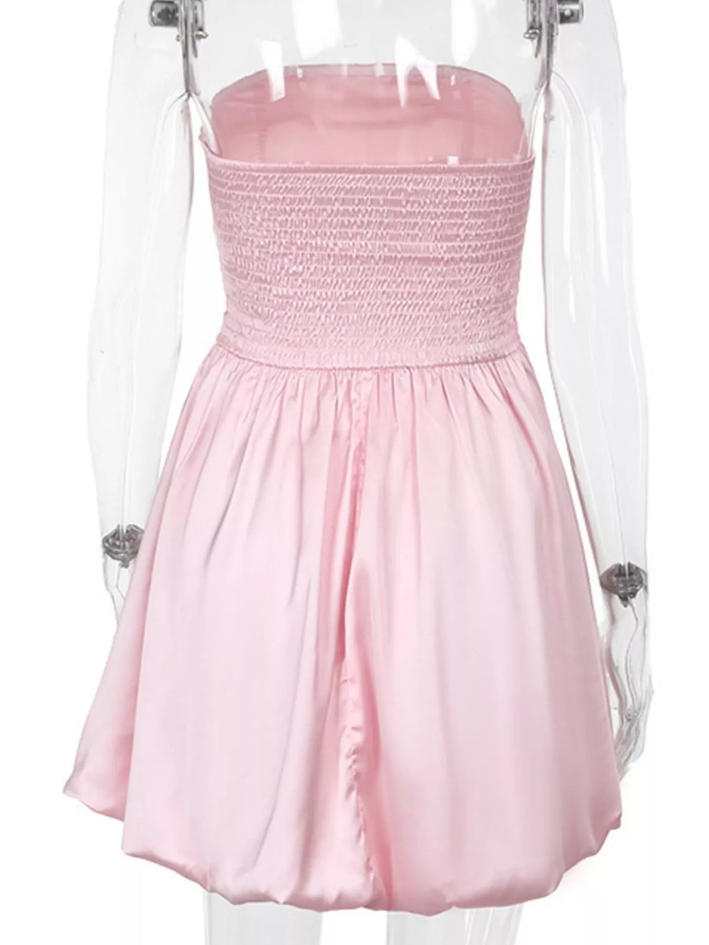 Strapless Ruched Mini Bubble Dress - Lilixa.store