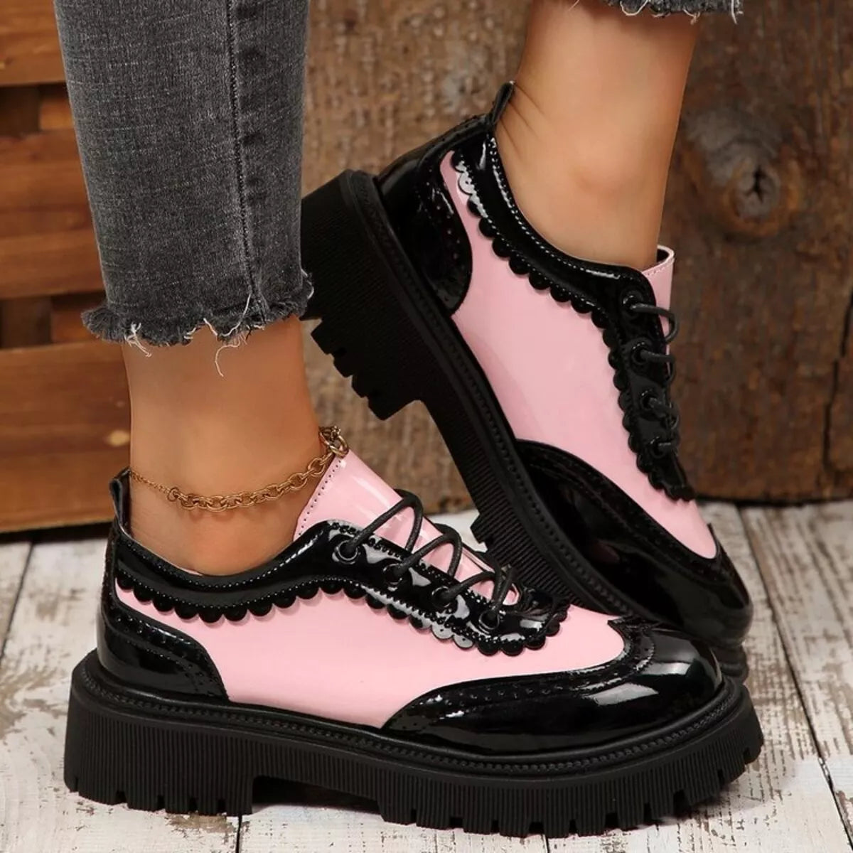 Round Toe Platform Loafers - Lilixa.store