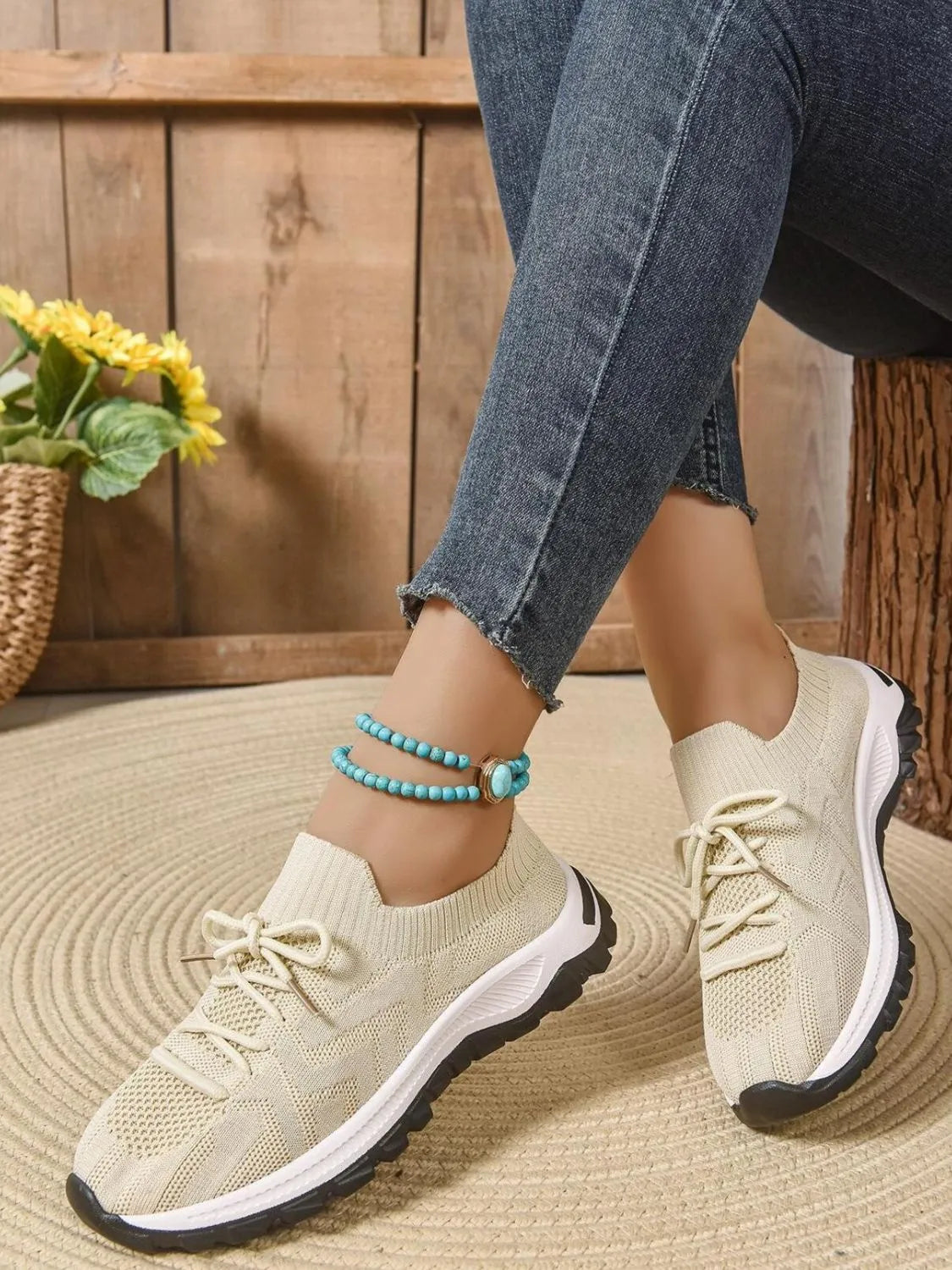 Mesh Knit Lace Up Athletic - Lilixa.store