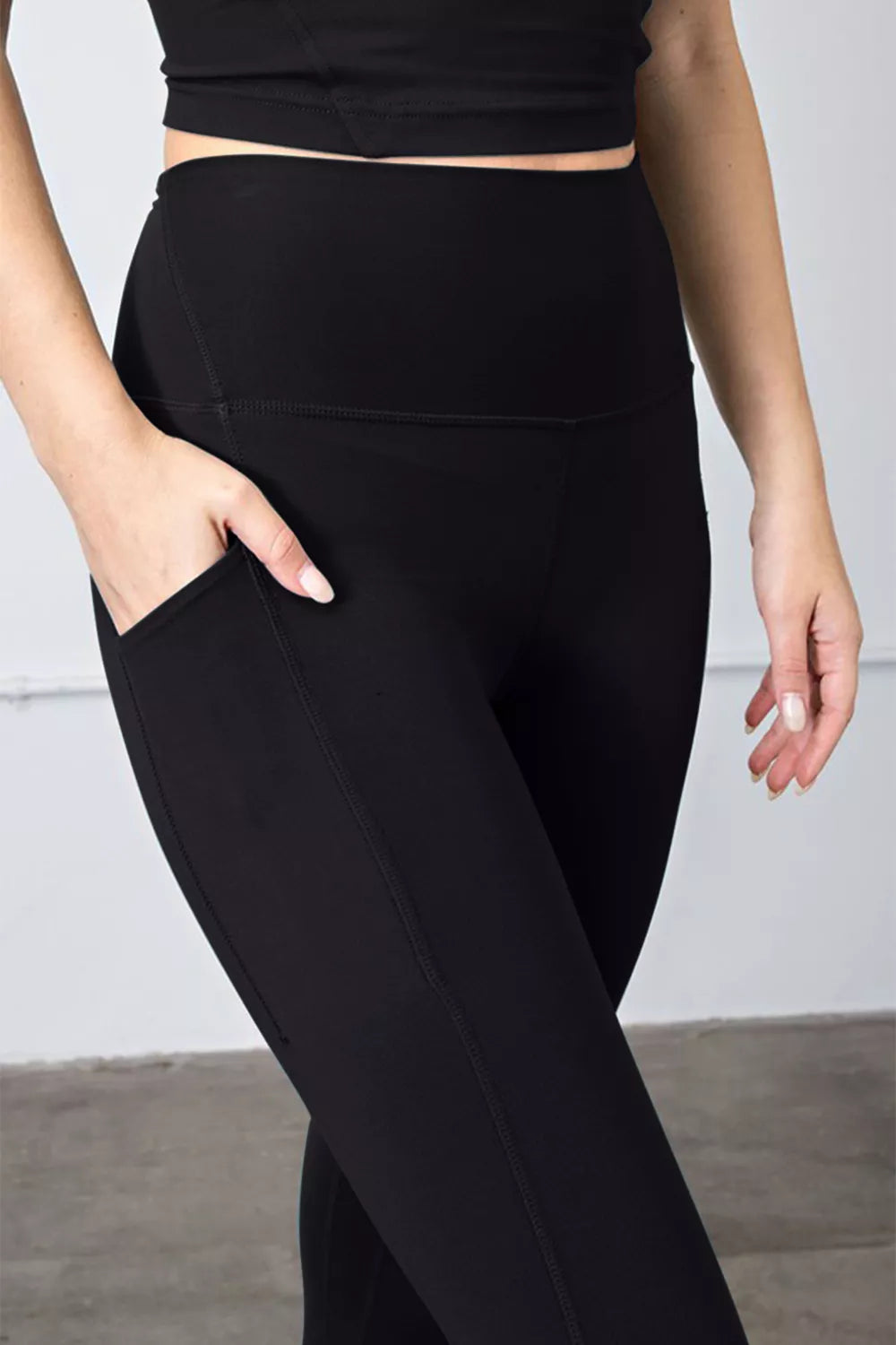 Faith Apparel High Waist Wide Waistband Leggings - Lilixa.store