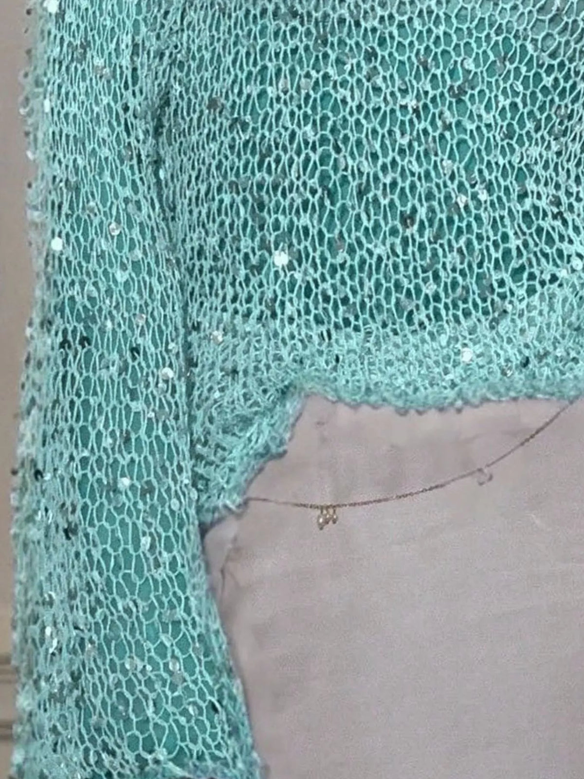 Sequin Long Sleeve Knit Cover Up - Lilixa.store
