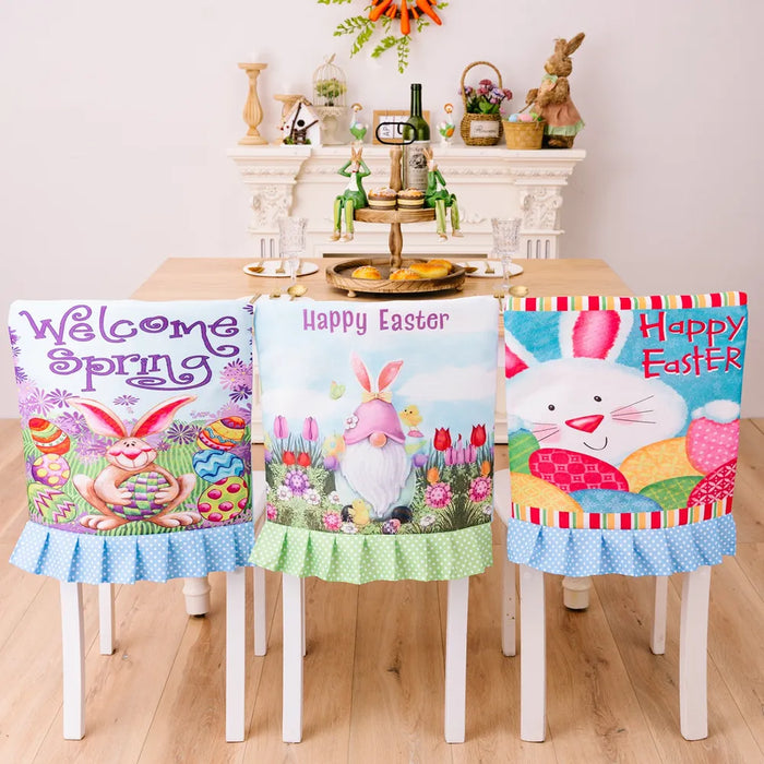 Easter Polka Dot Pleated Hem Chair Cover - Lilixa.store