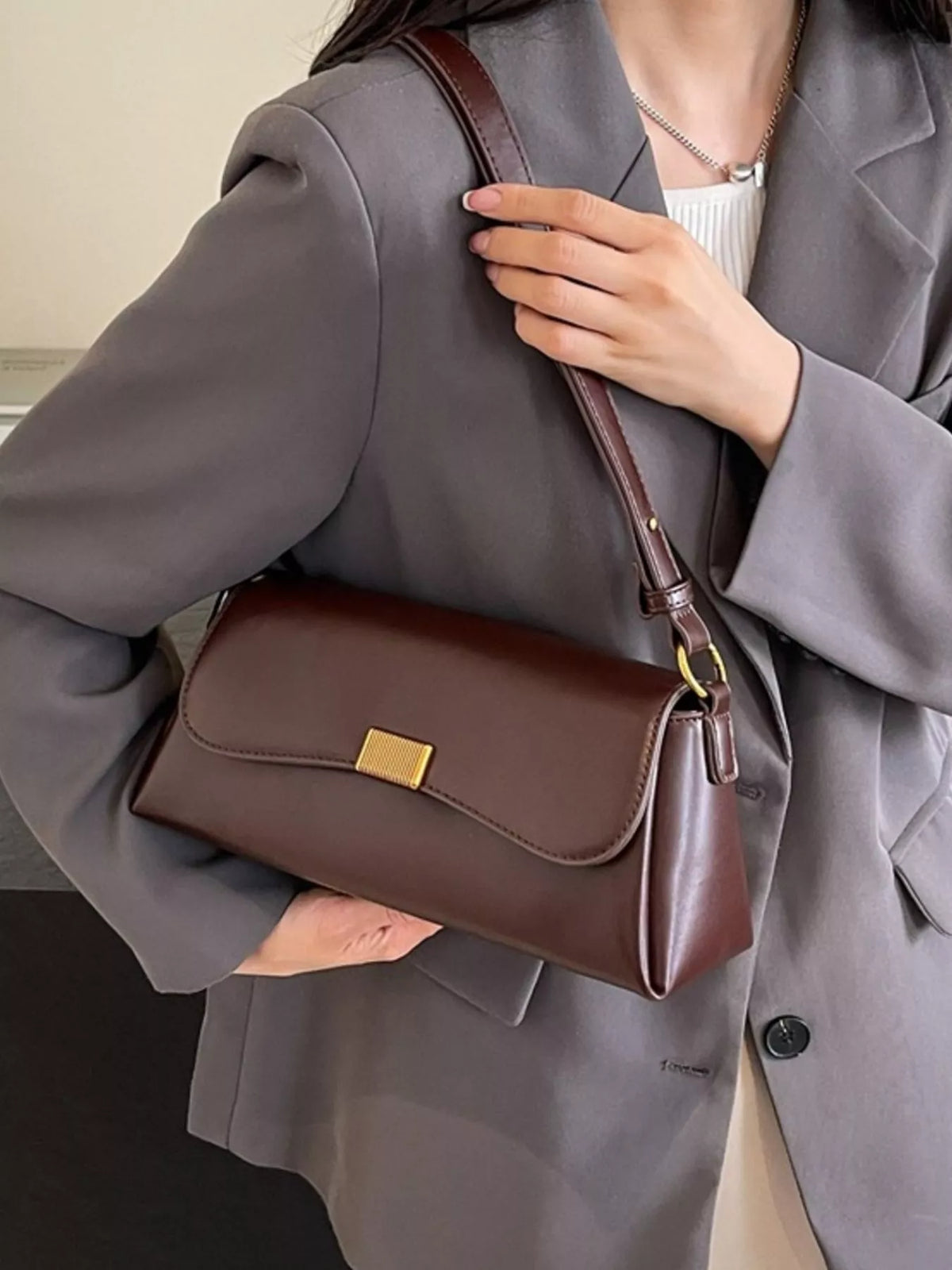 Flap Leather Shoulder Bag - Lilixa.store