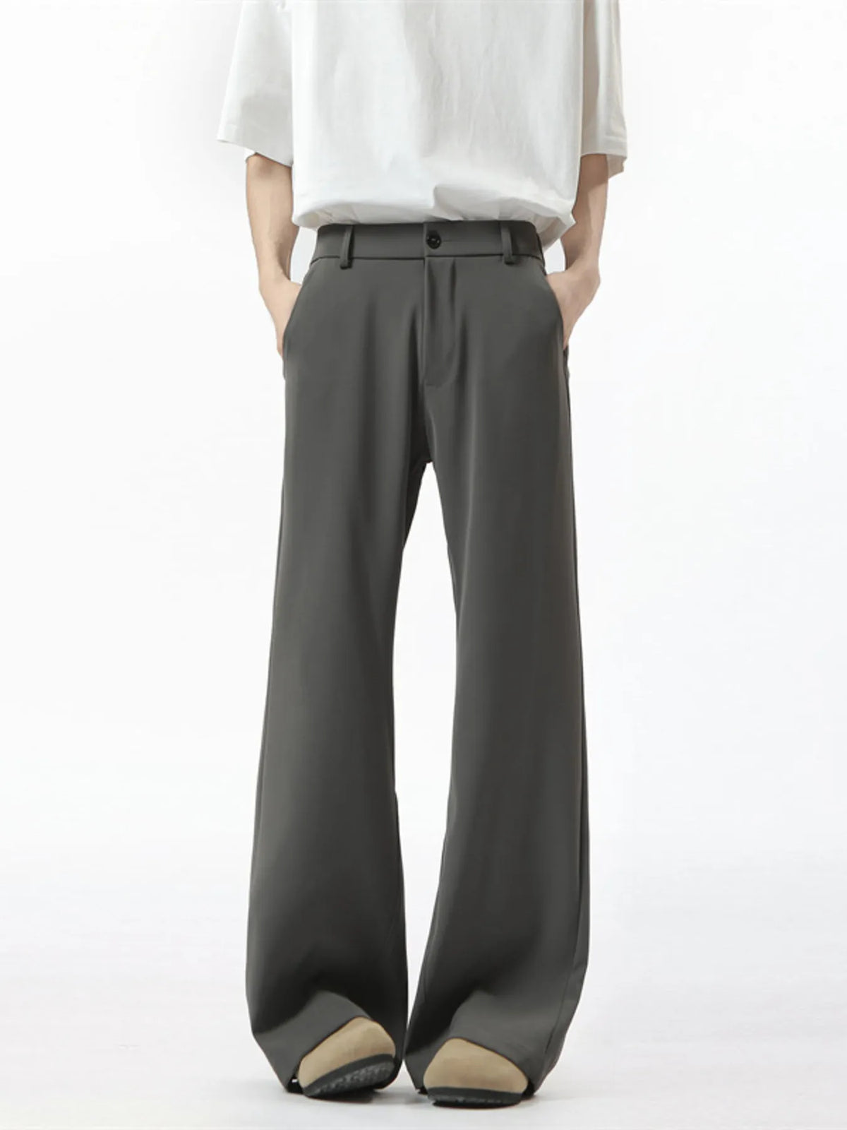 Men's Full Size Loose Fit Casual Pants Plus Size in Dark Gray