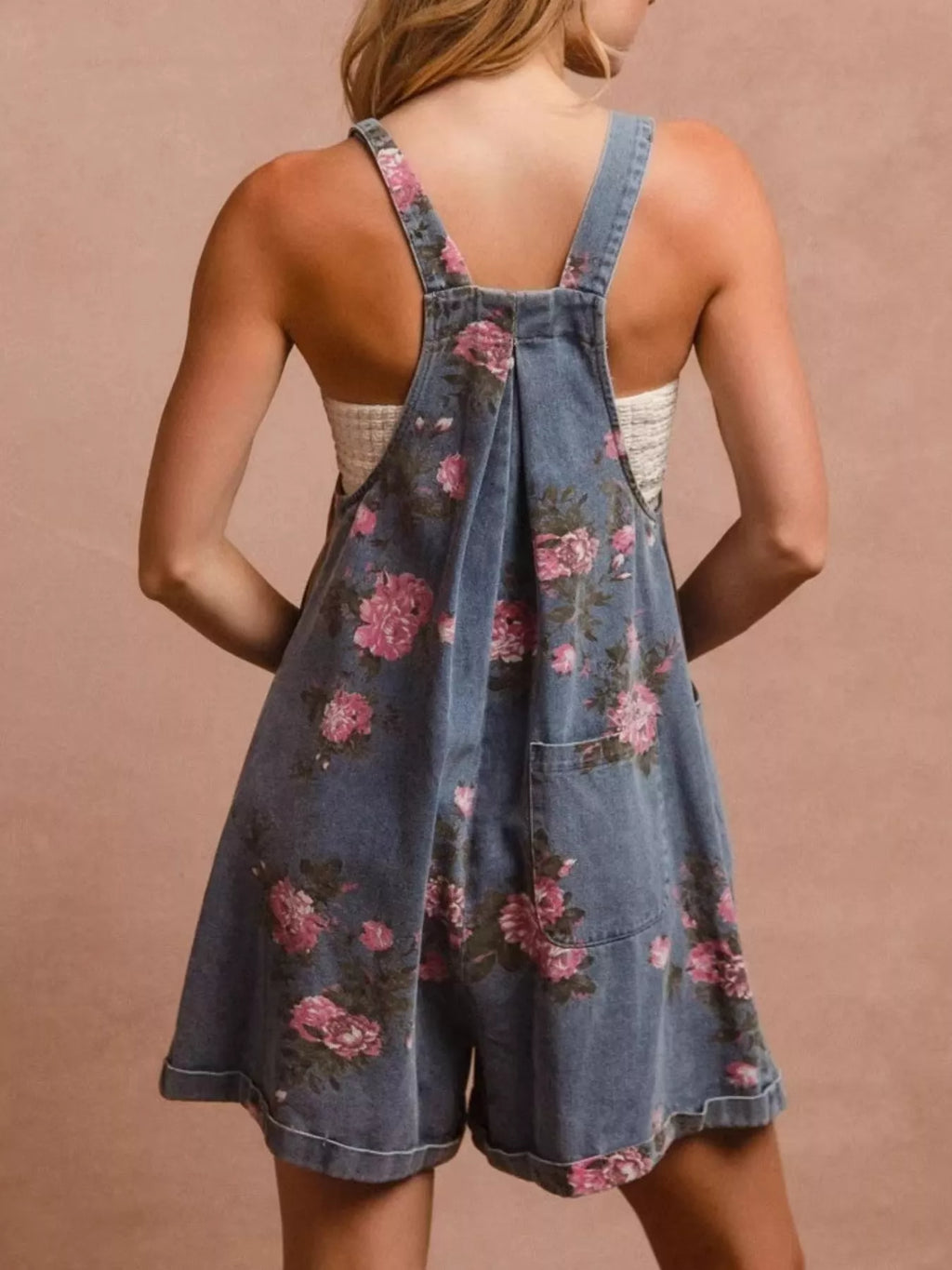 Floral Print Denim Overalls - Lilixa.store