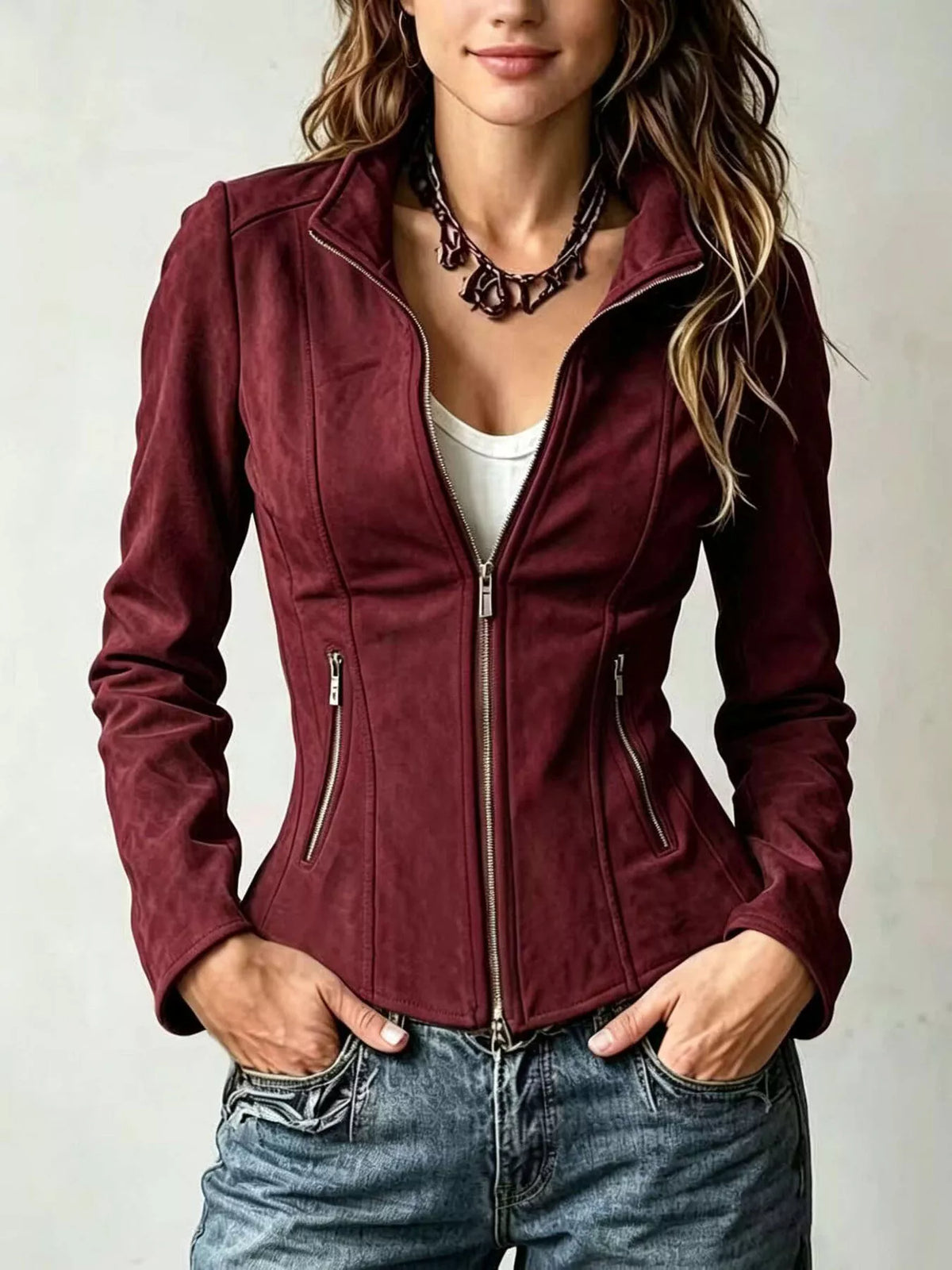Slim-Fit Zip-Up Jacket