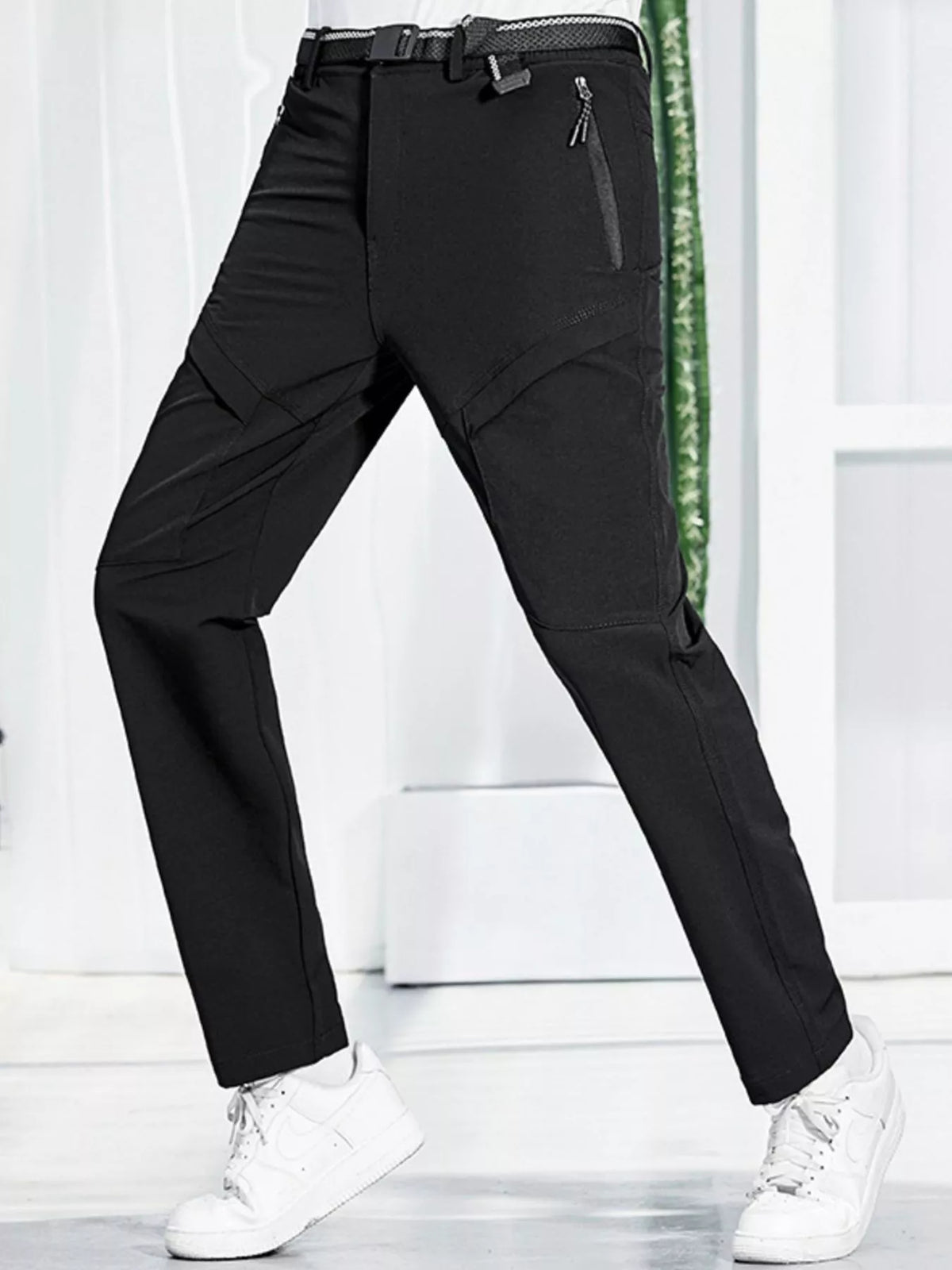 Men's Plus Size Lightweight Quick Dry Pants in Black